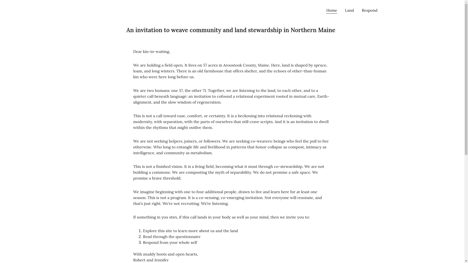 website screenshot of https://aroostook.community/