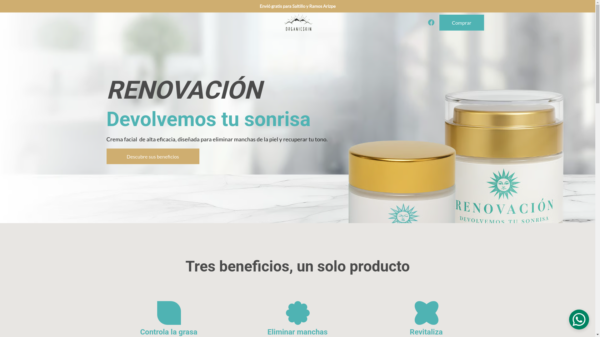 website screenshot of https://organicskinmex.site/