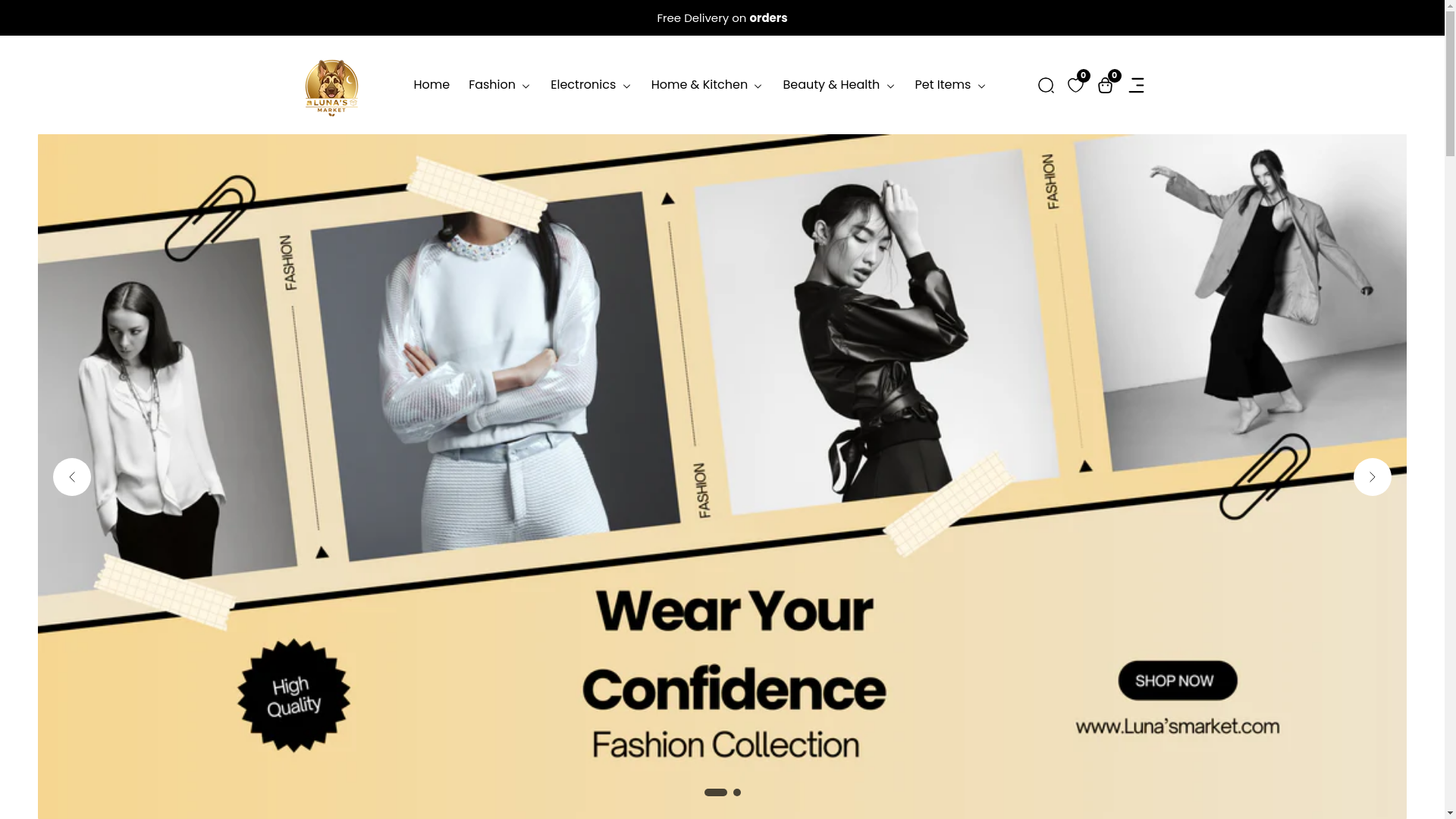 website screenshot of https://lunasmarket.us/