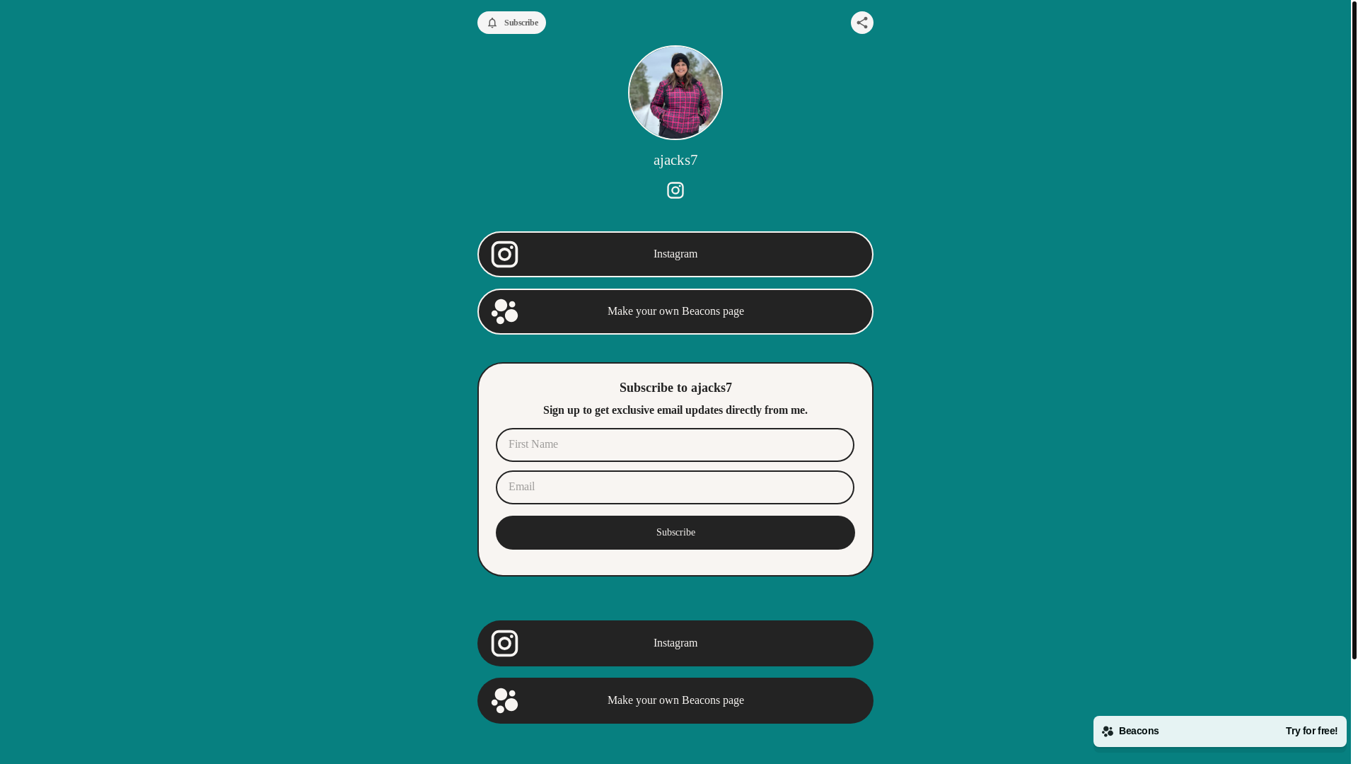 website screenshot of https://ajacks7.com/