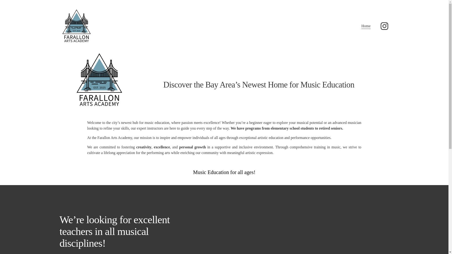 website screenshot of https://farallon-arts-academy.com/
