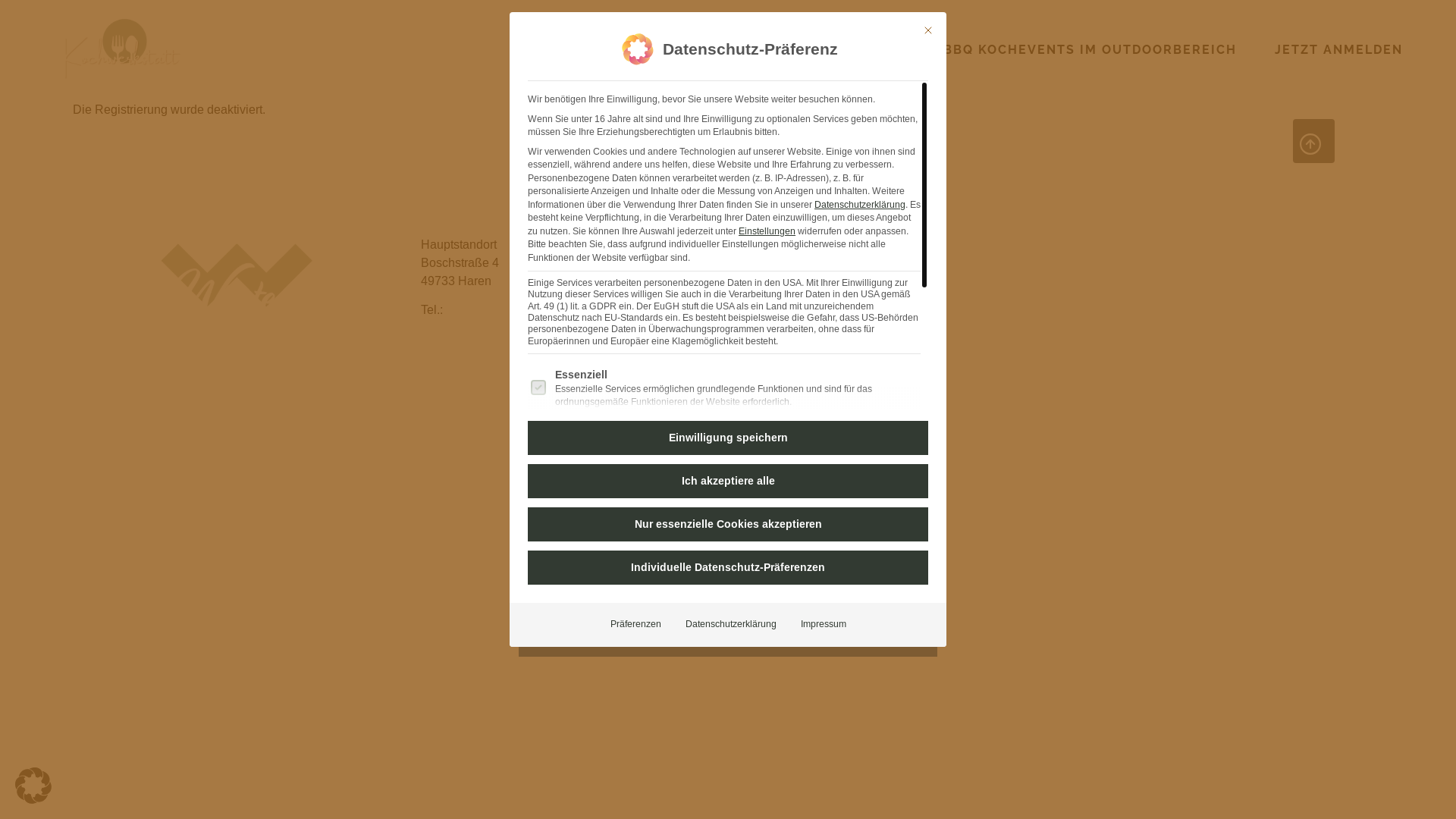 website screenshot of https://kochwerkstatt-haren.de/