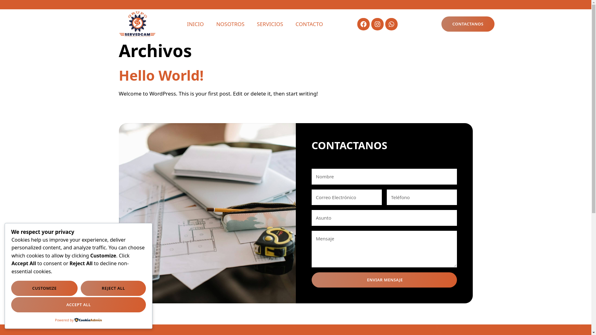website screenshot of https://gruposervedcam.com/