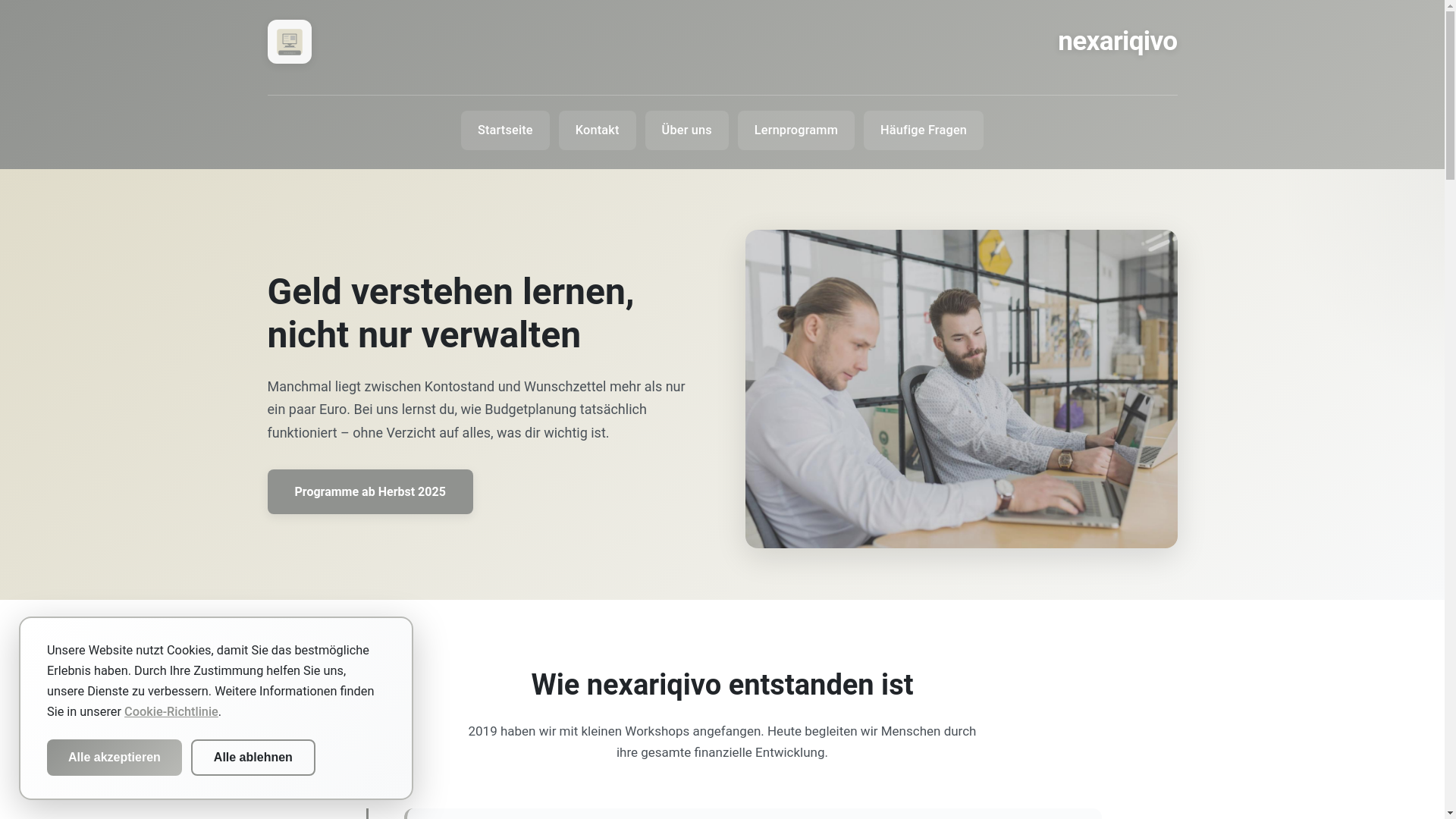 website screenshot of https://nexariqivo.com/