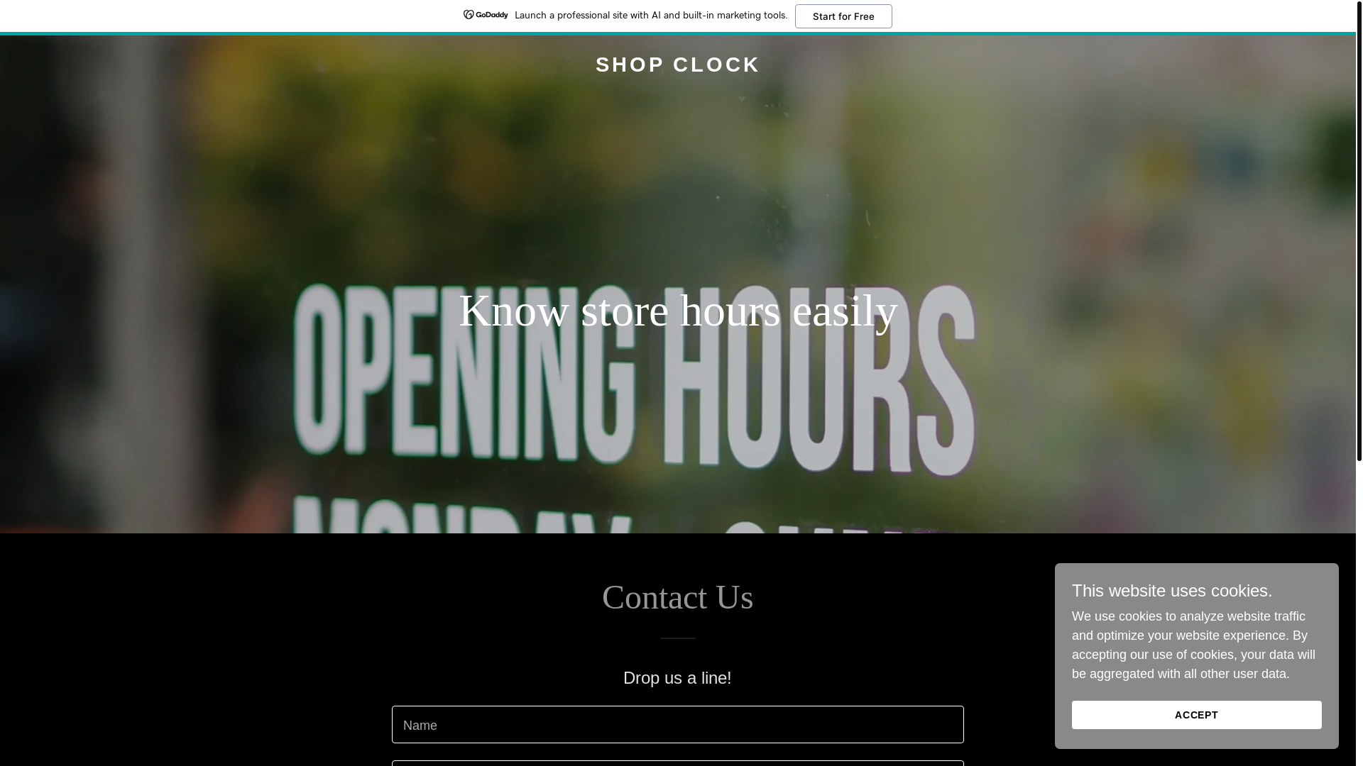website screenshot of https://shopclock.net/