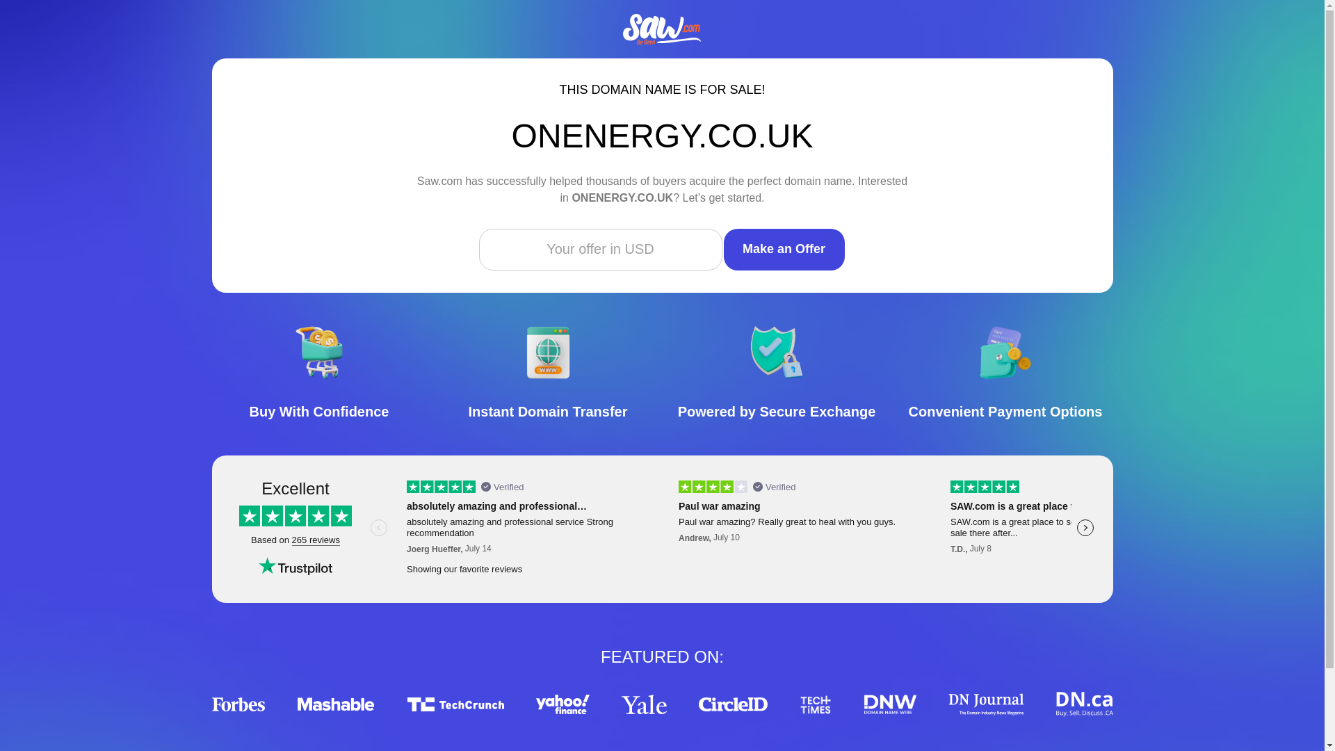 website screenshot of https://onenergy.co.uk