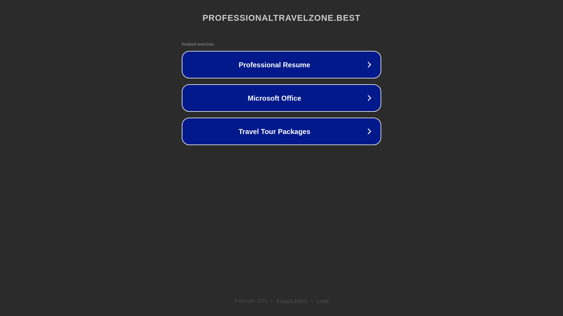 website screenshot of https://professionaltravelzone.best/