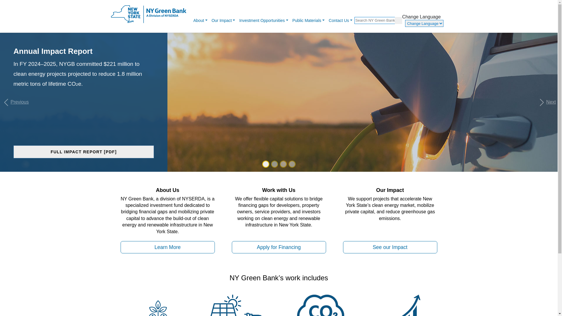 website screenshot of http://www.greenbank.ny.gov/