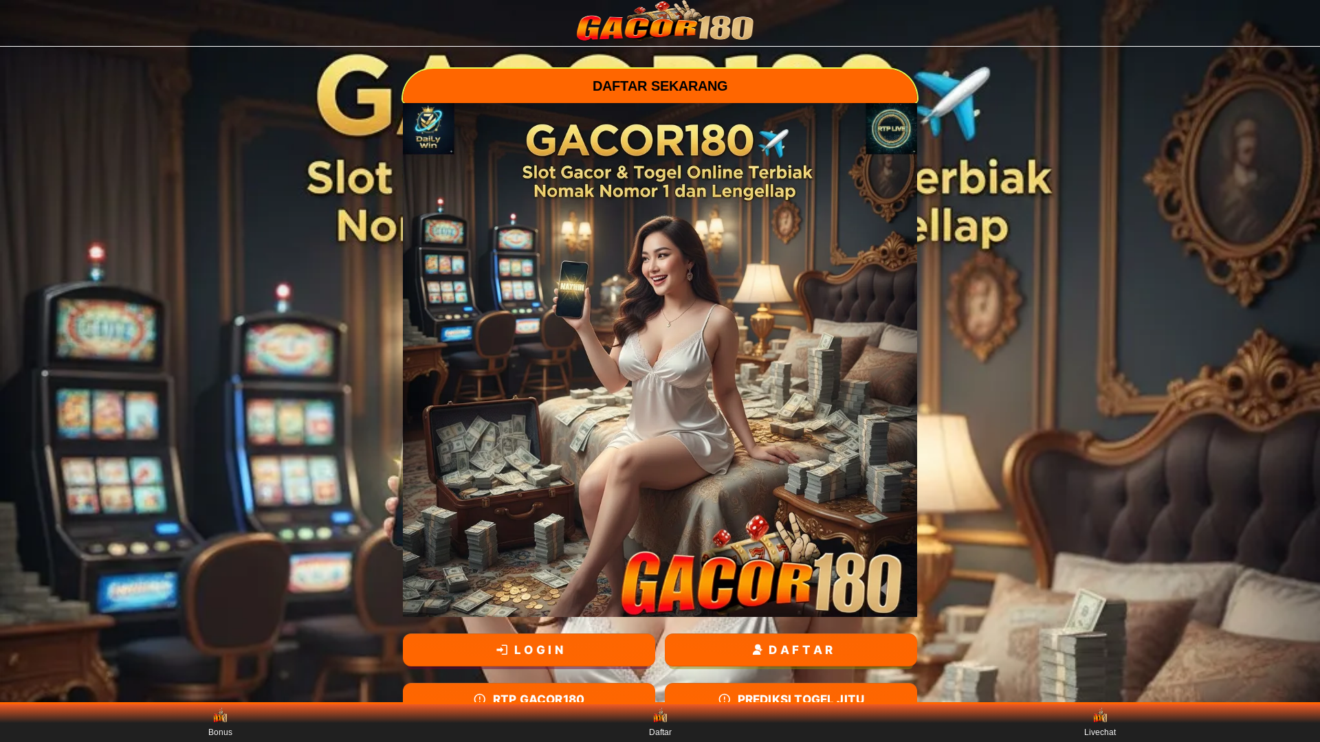 website screenshot of https://gacor180international09.pages.dev/