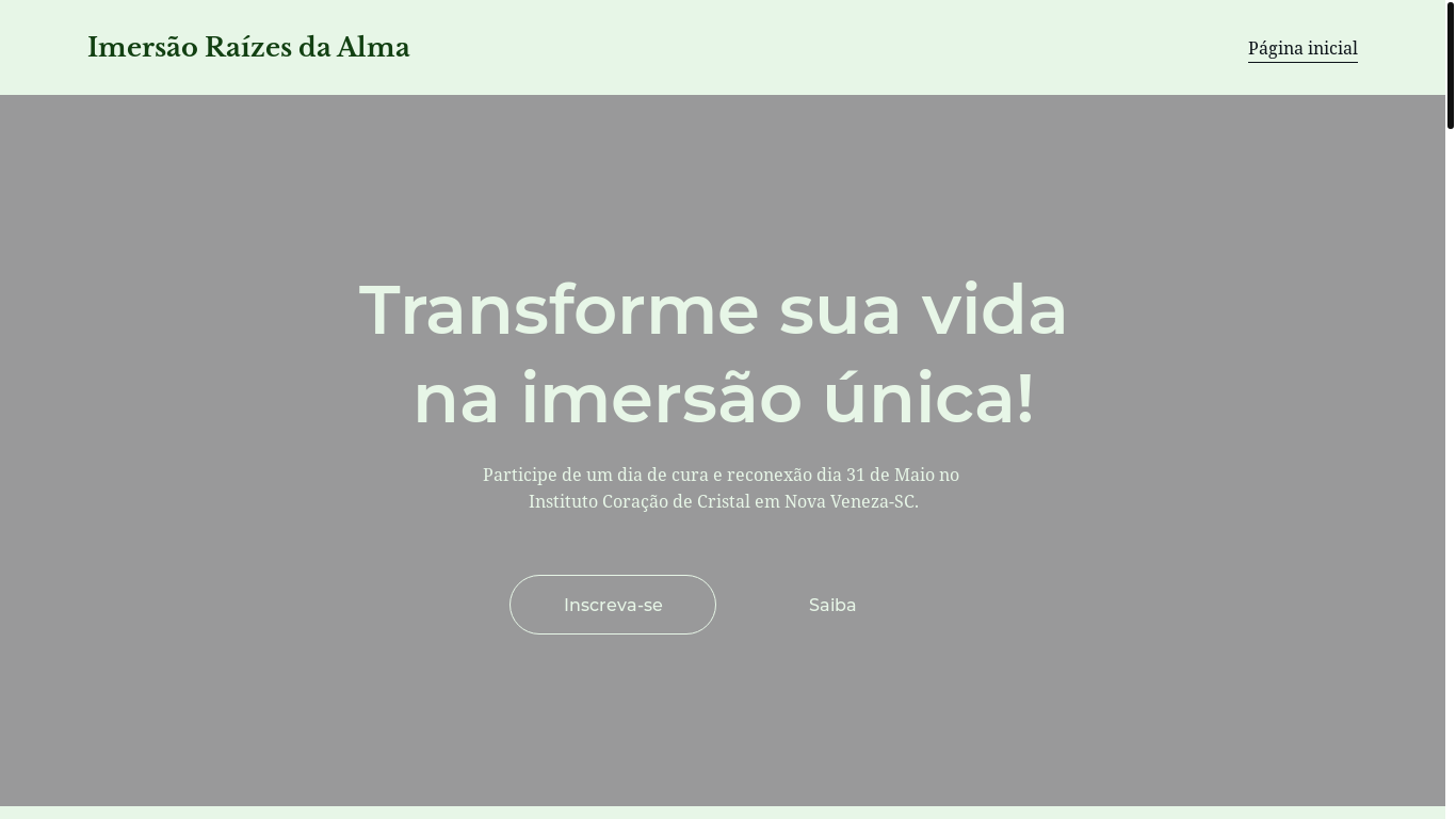 website screenshot of https://imersaoraizesdaalma.com/