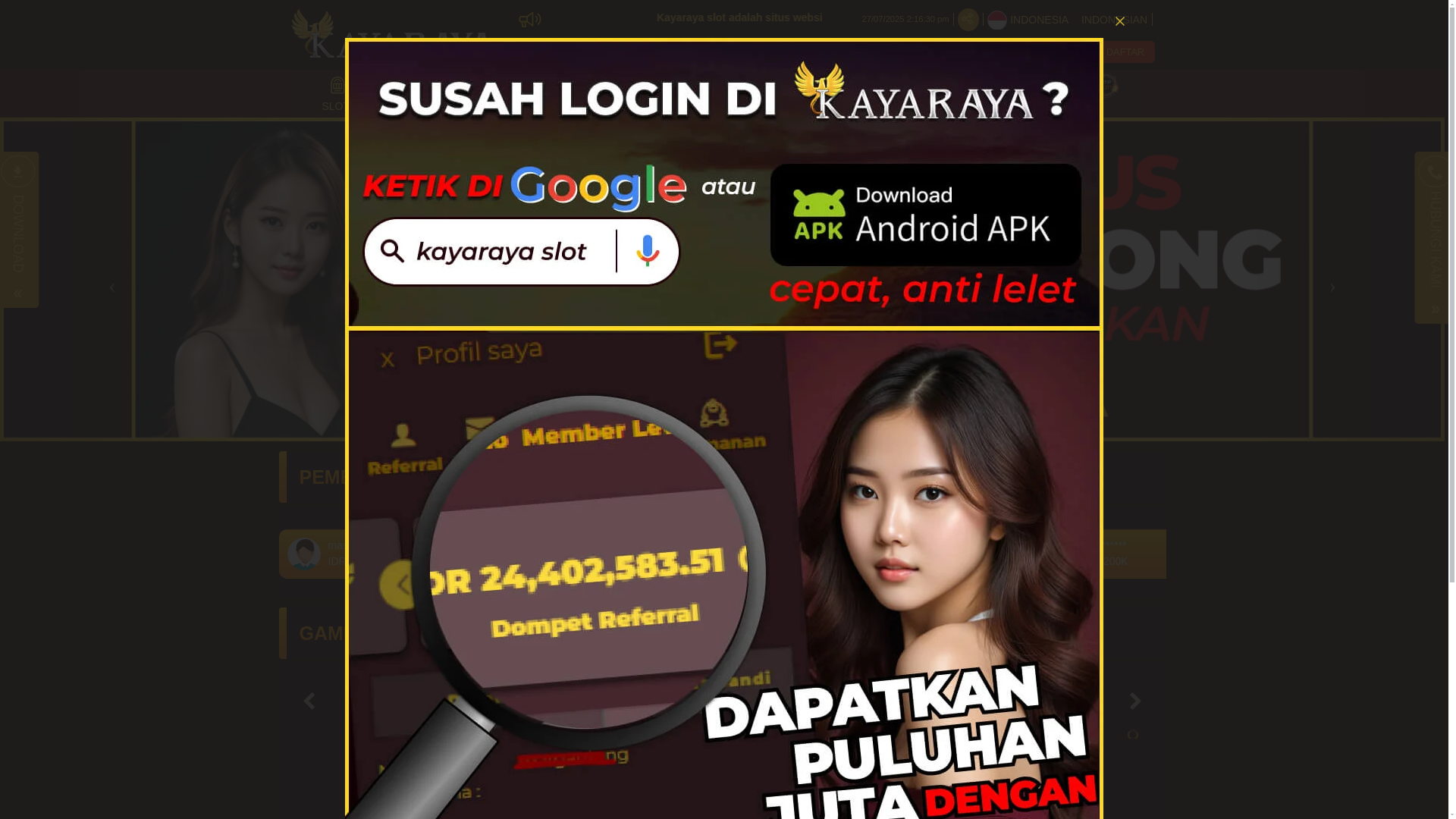 website screenshot of https://kayarayac.site/