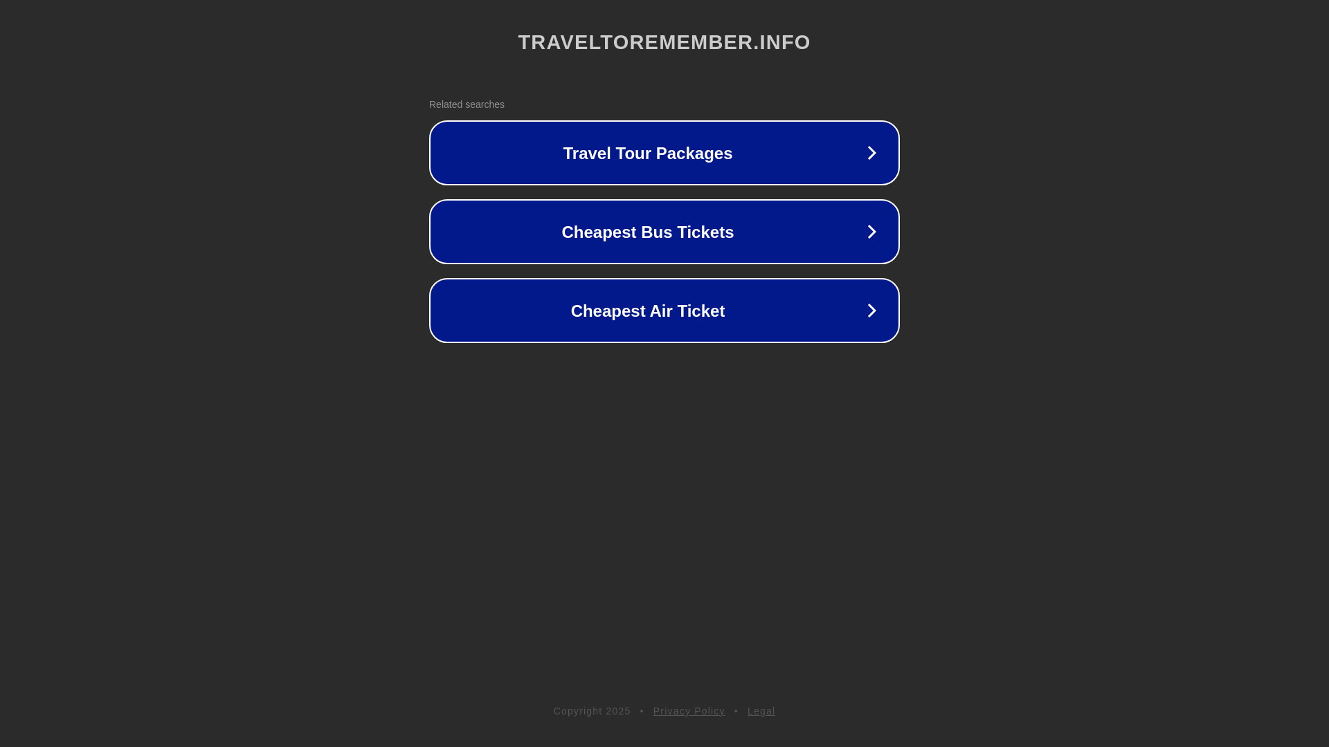 website screenshot of https://traveltoremember.info/