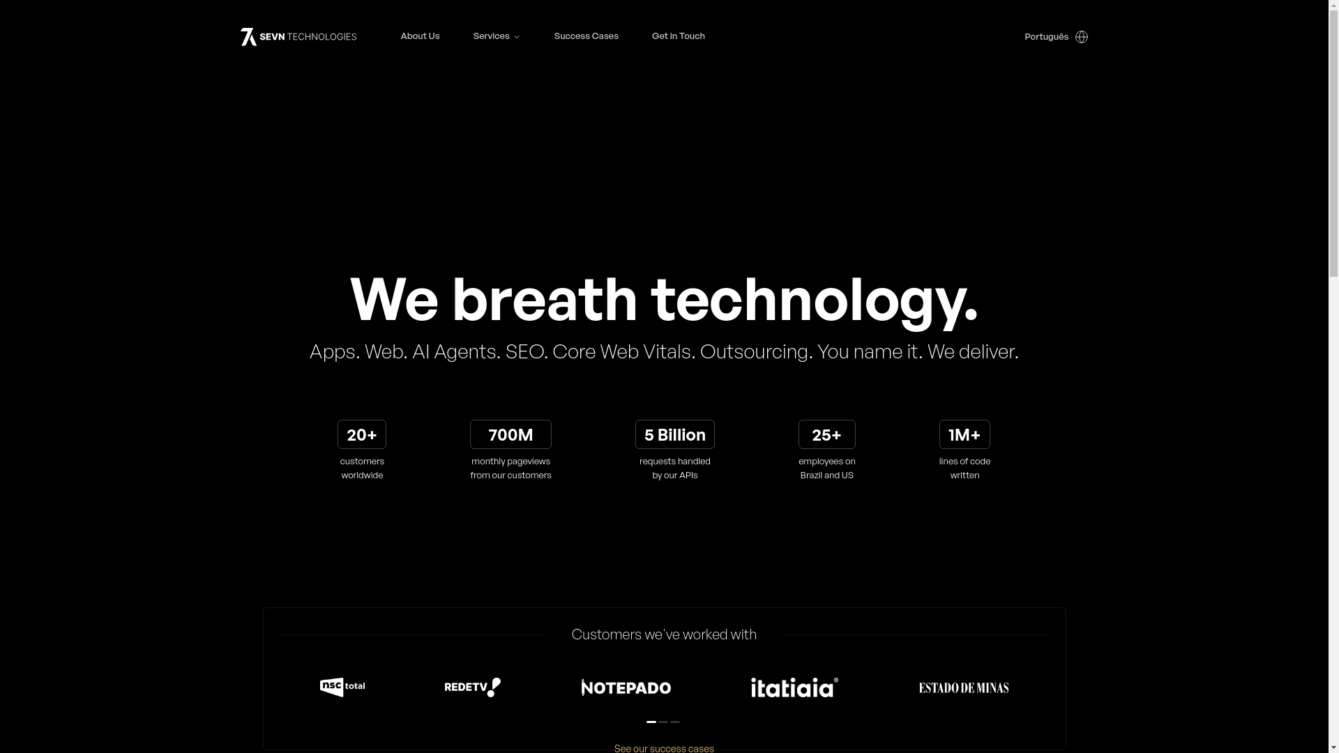 website screenshot of https://sevn-website.pages.dev/