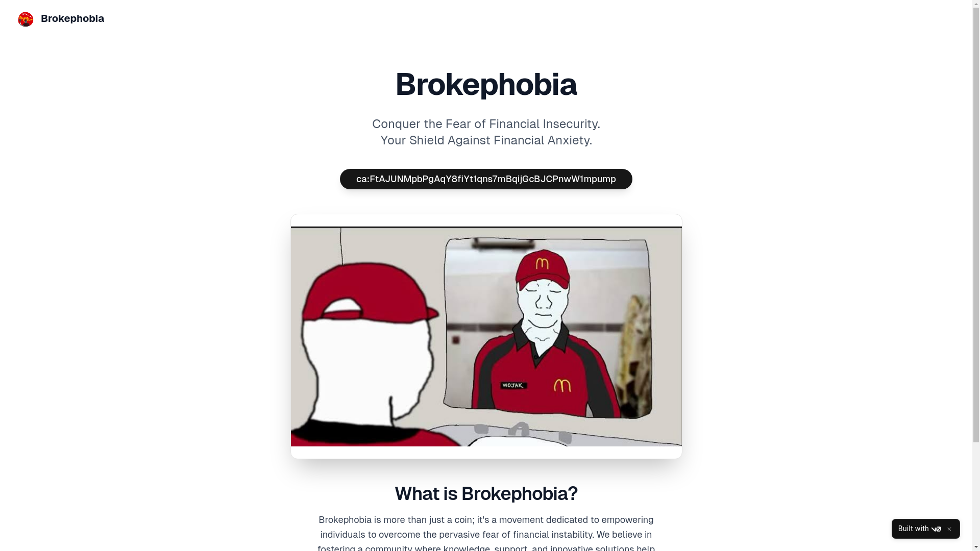 website screenshot of https://brokephobia.fun/