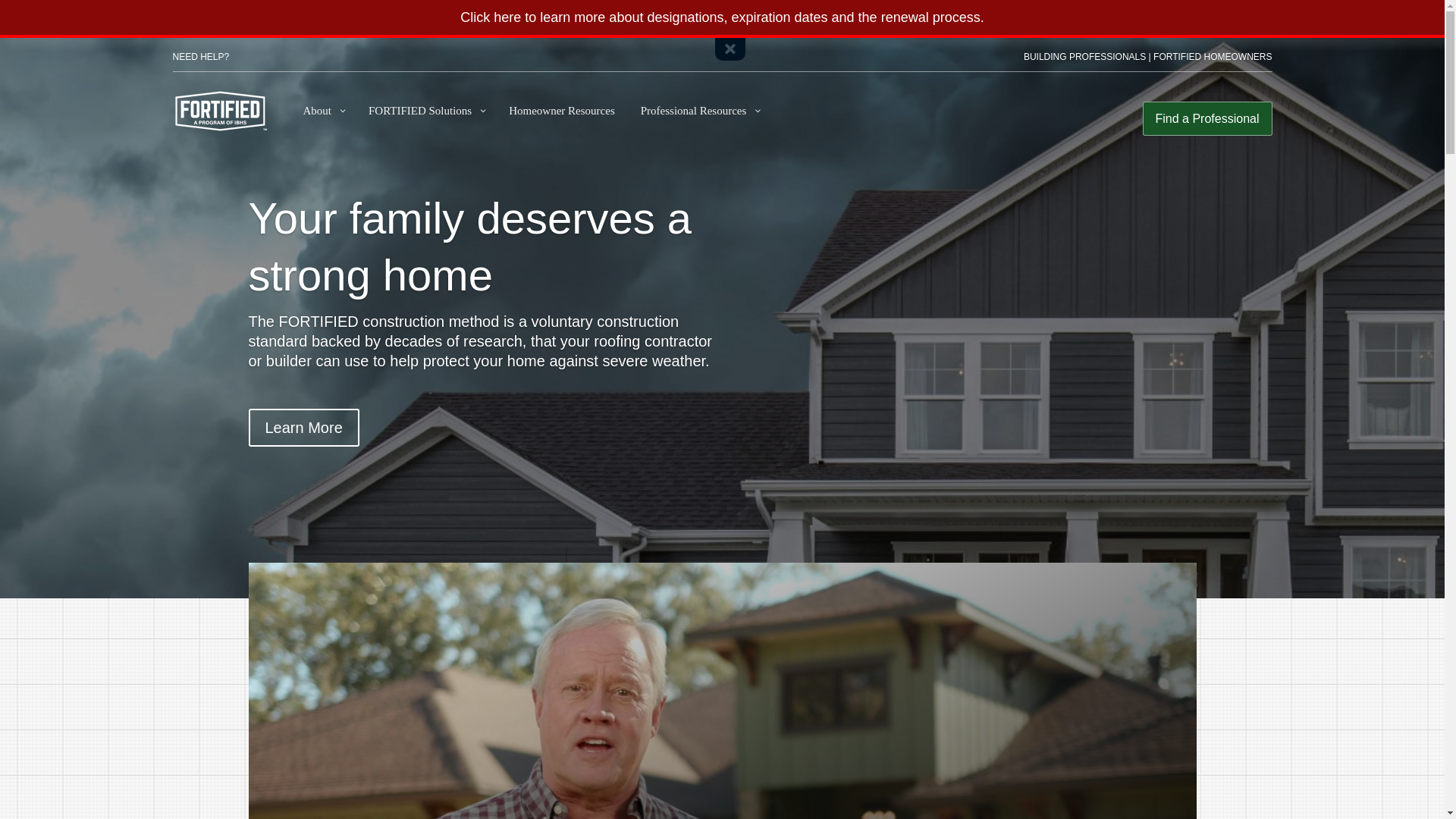 website screenshot of https://fortifiedhome.org/