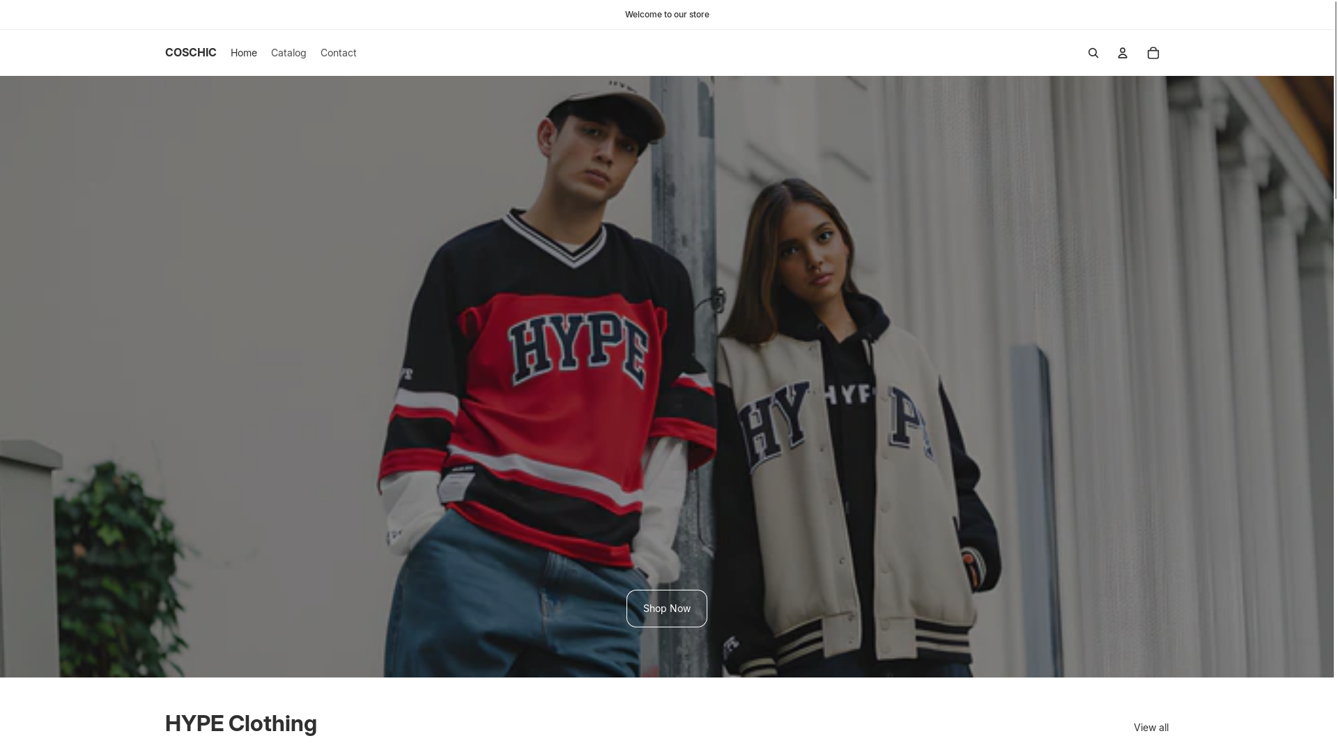 website screenshot of https://hypeclothings.store/