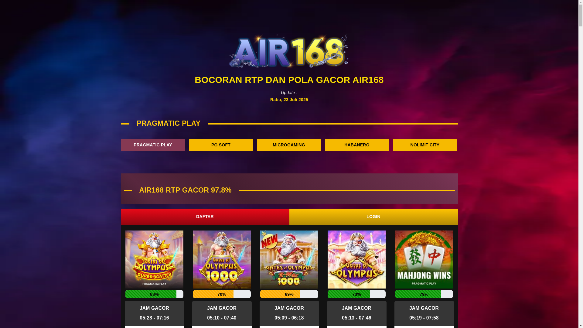 website screenshot of https://rtpairterjun168.cfd/