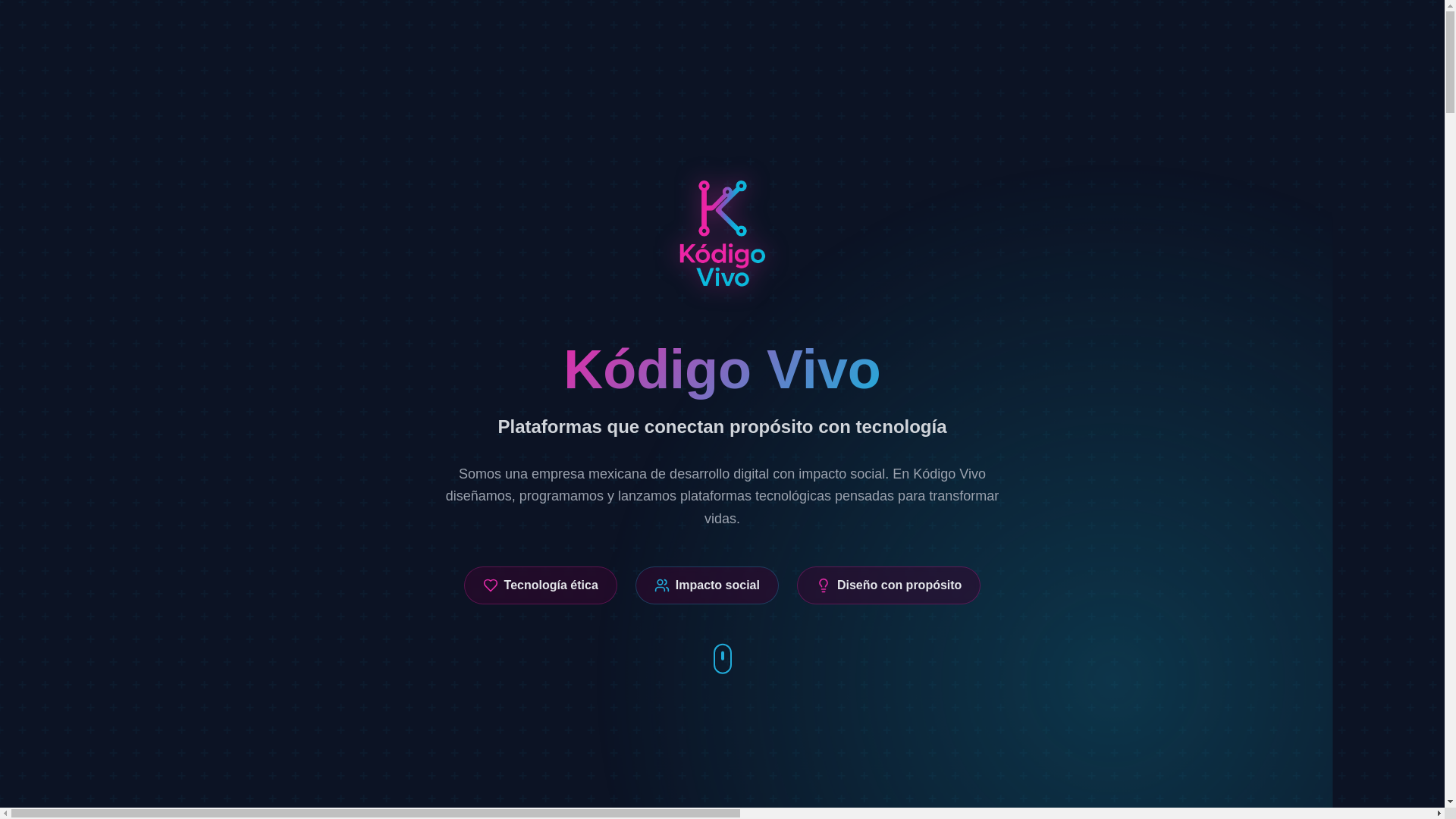 website screenshot of https://kodigovivo.com/