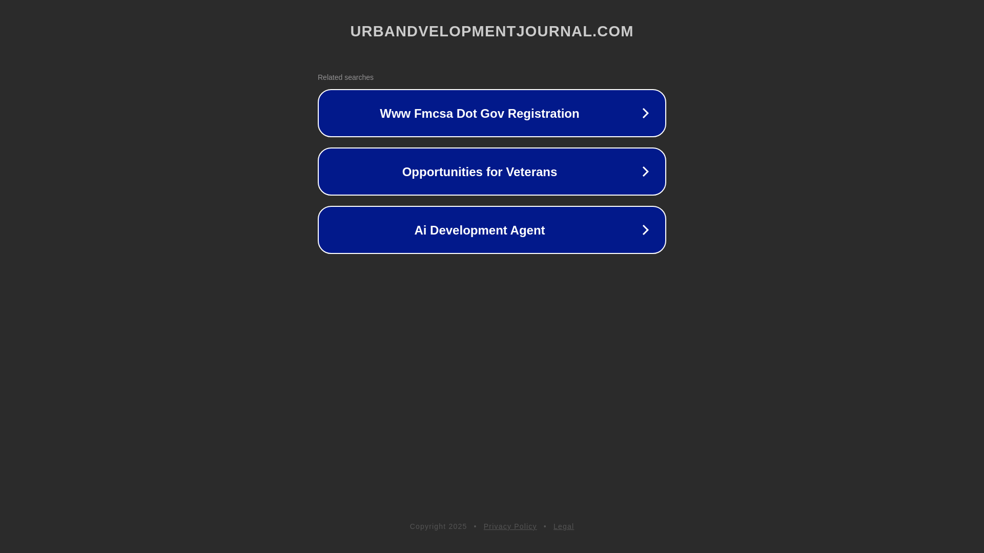 website screenshot of https://urbandvelopmentjournal.com/