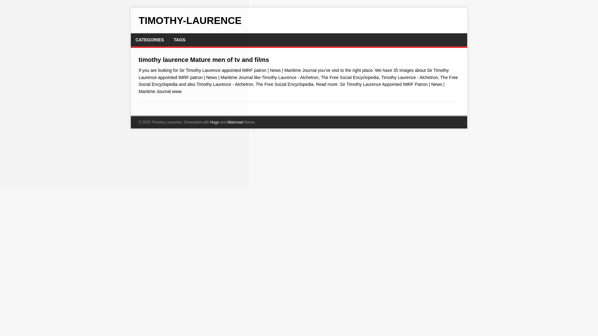website screenshot of https://timothy-laurence.pages.dev/