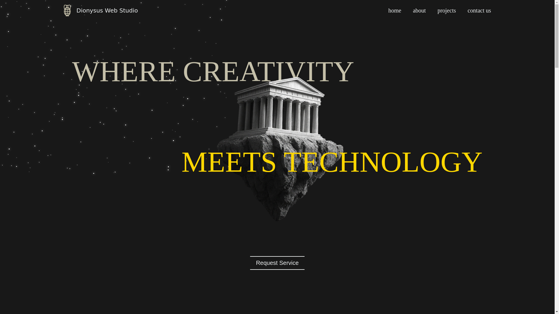 website screenshot of https://dionysuswebstudio.com/