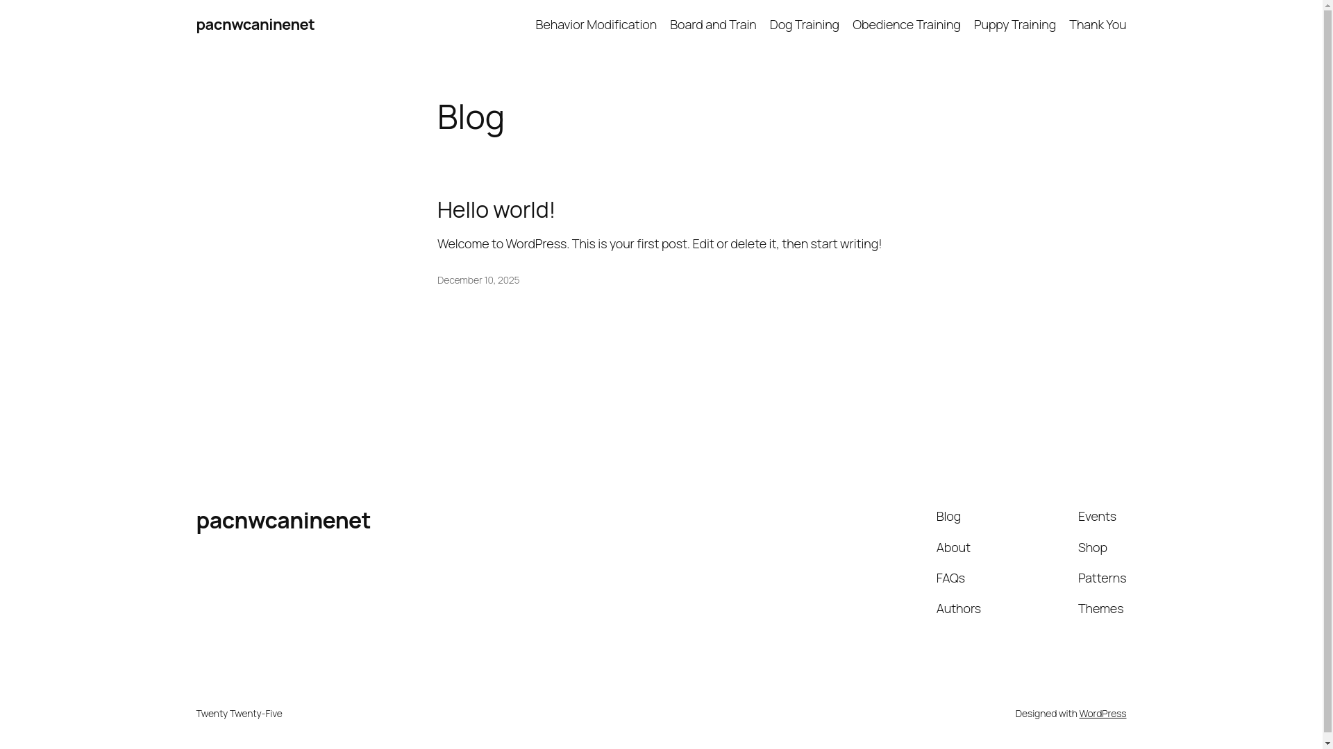 website screenshot of https://pacnwcanine.net/