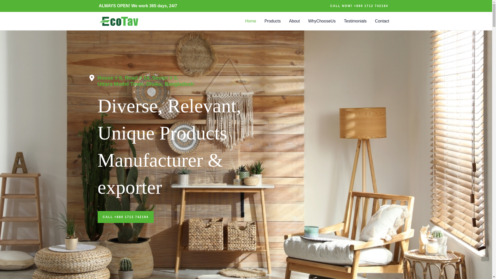 website screenshot of https://tryecotav.com/