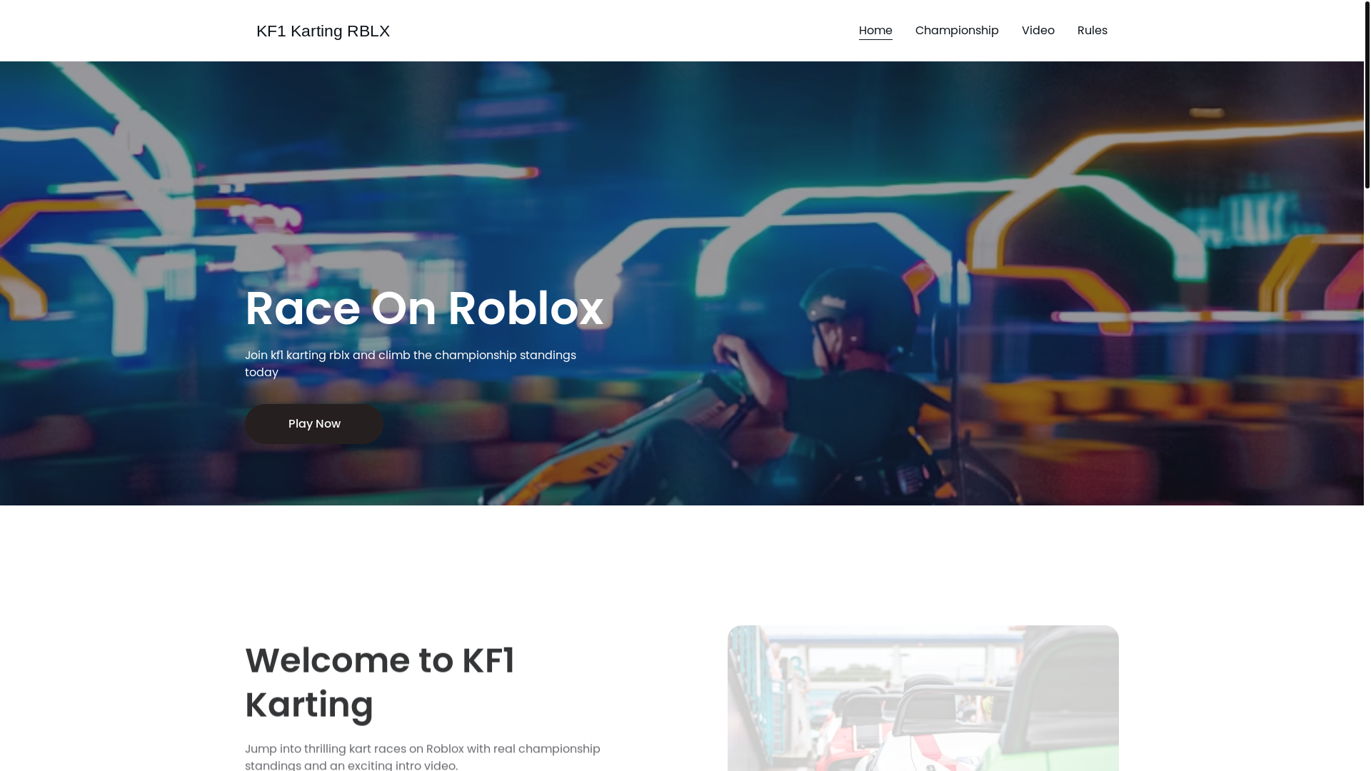 website screenshot of https://kf1kartingrblx.com/