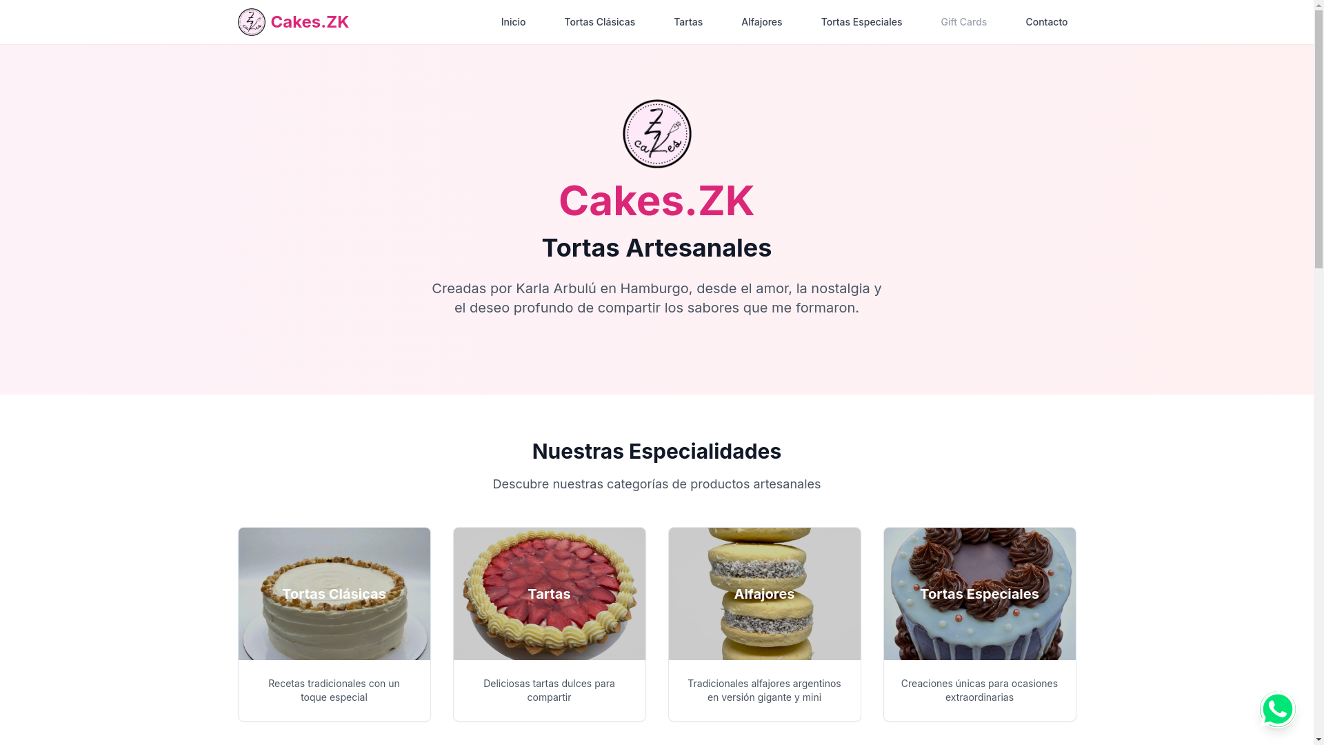 website screenshot of https://cakeszk.com/