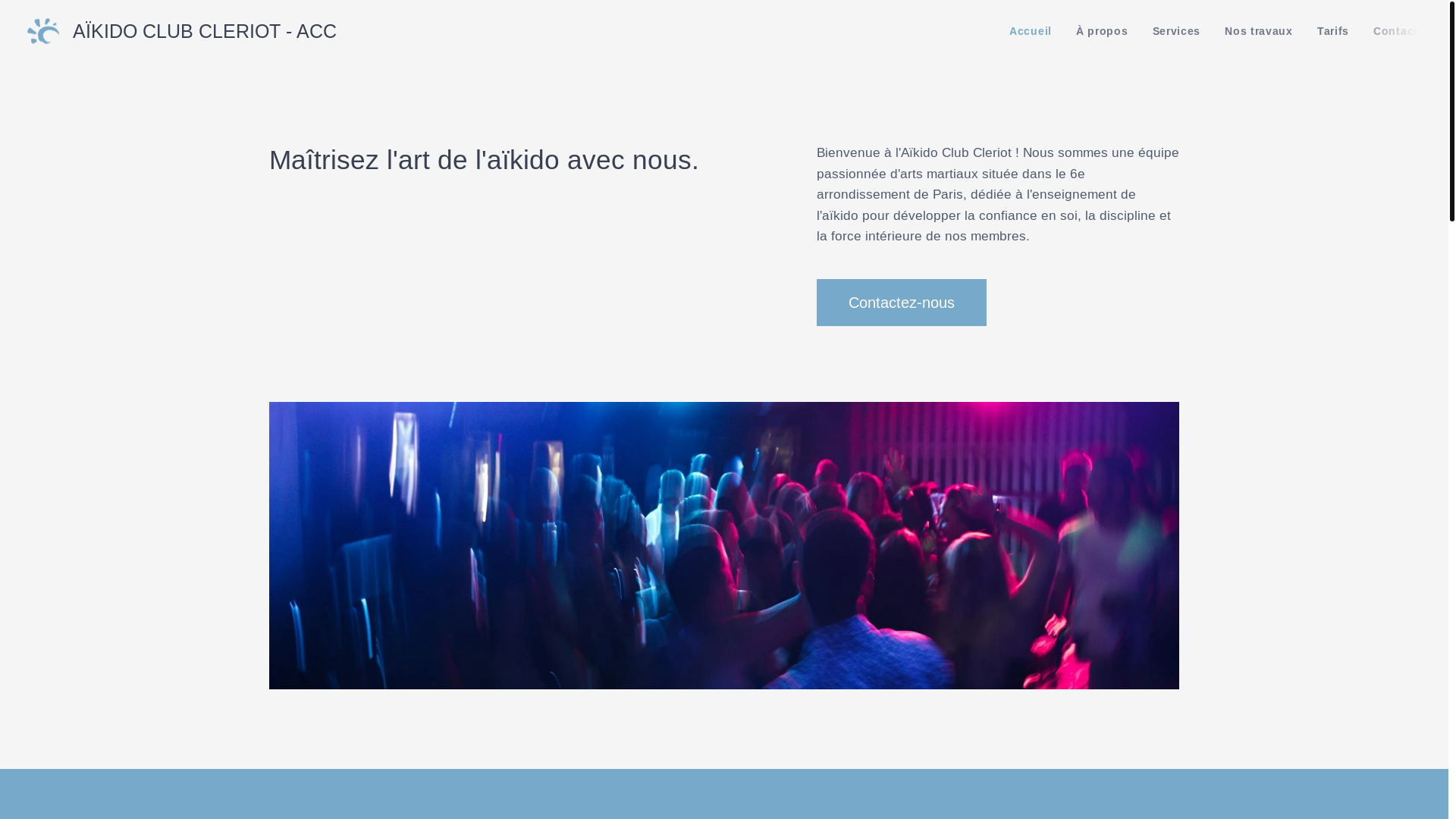 website screenshot of https://aikidoclubcleriot.fr/