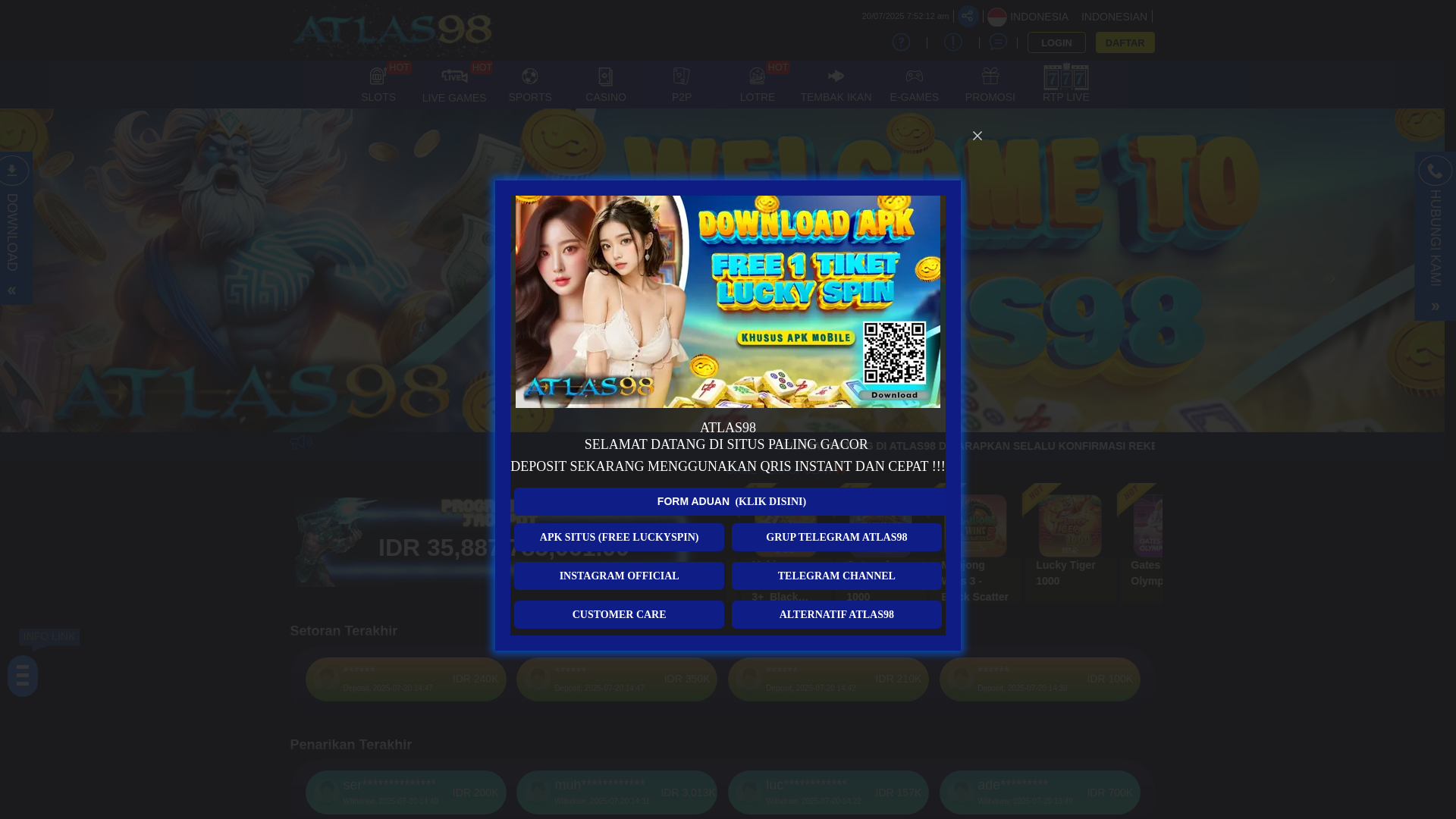 website screenshot of https://atlas98perfect.com/