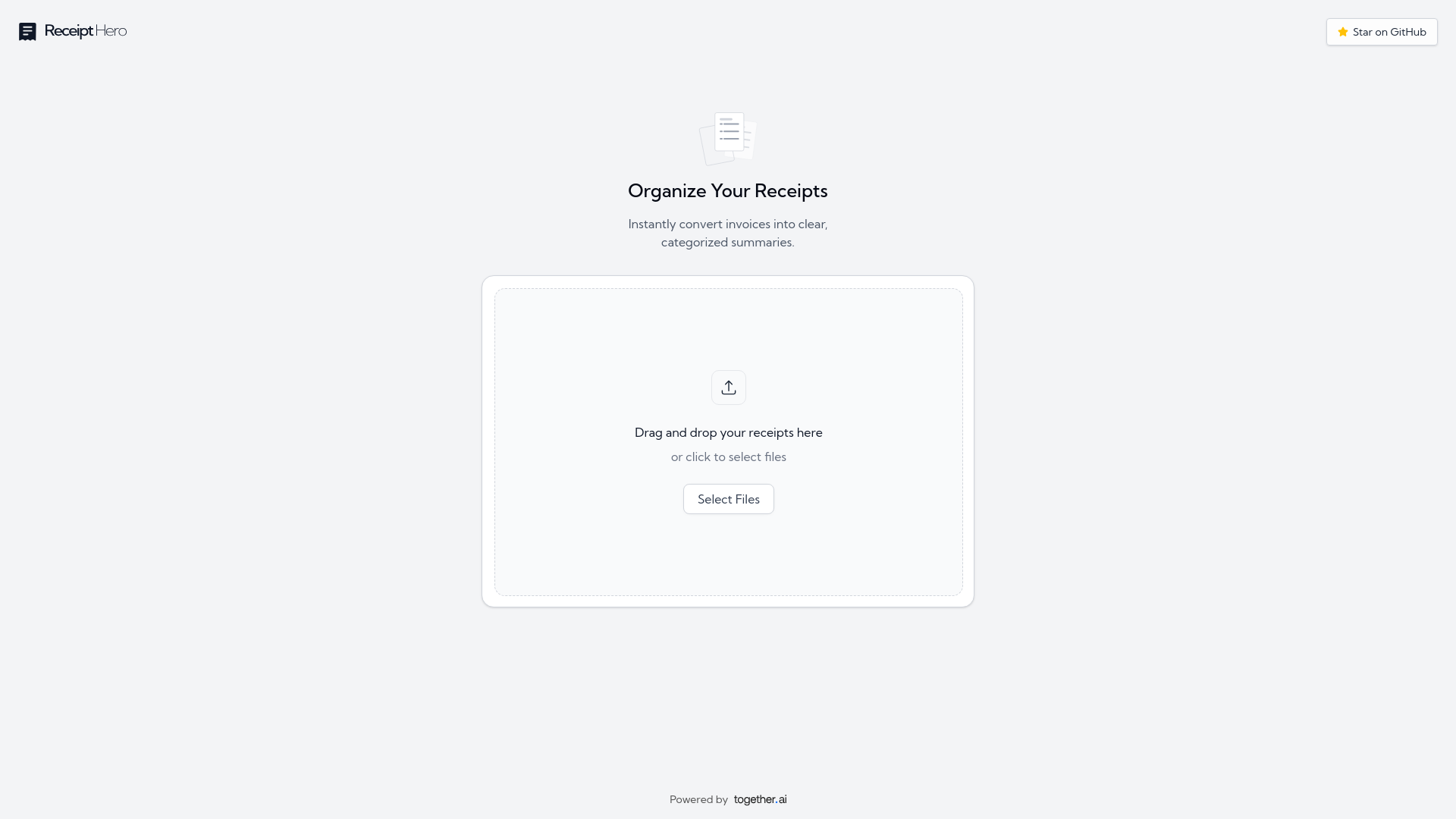 website screenshot of https://usereceipthero.com/