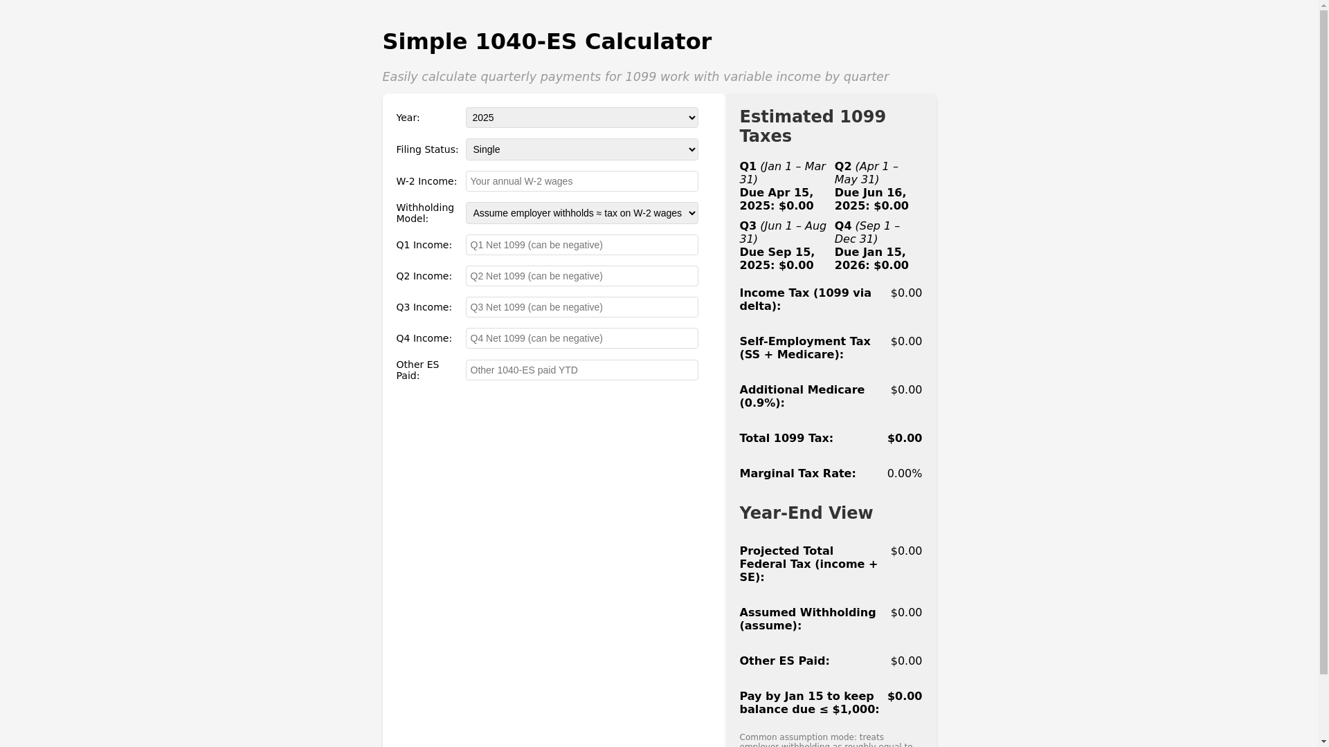website screenshot of https://freelanceestimatedtax.pages.dev/