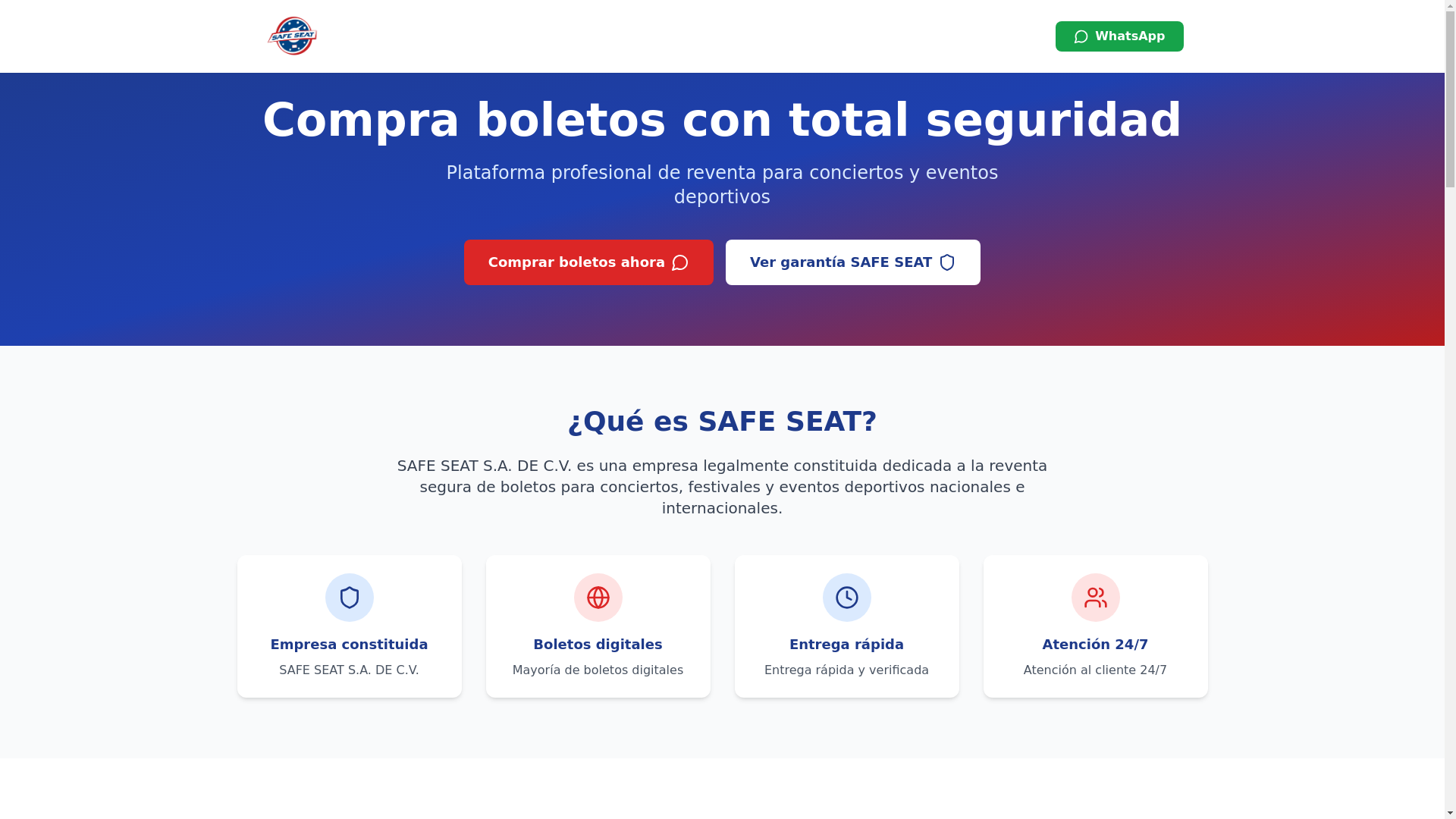 website screenshot of https://safeseatmx.com/