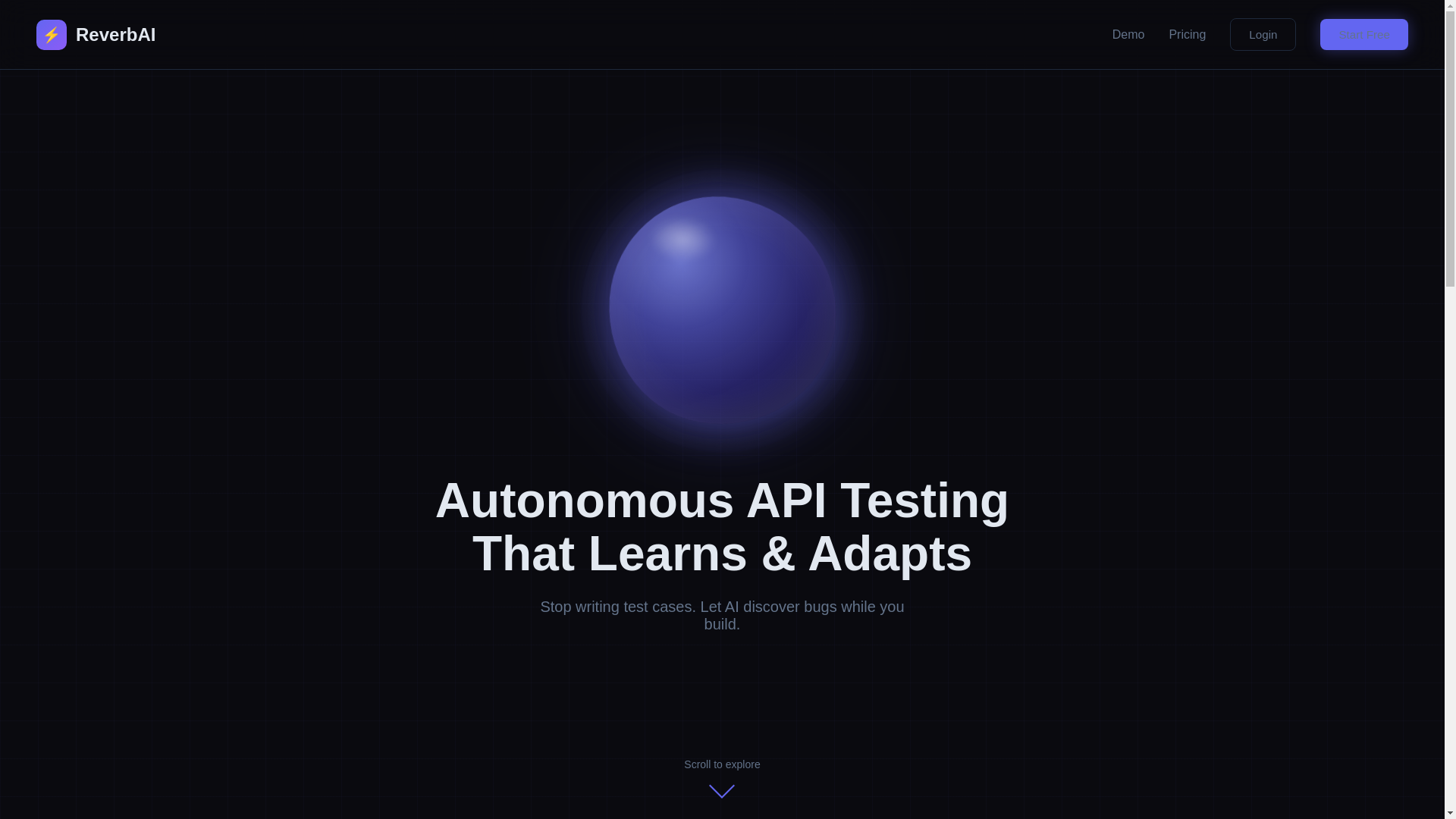 website screenshot of https://reverbai.io/