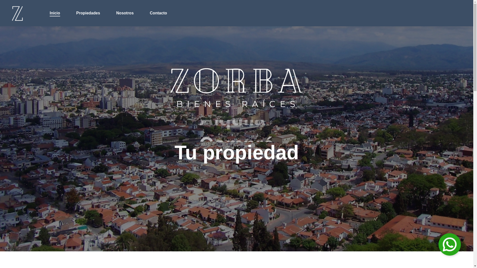 website screenshot of https://zorbabienesraices.com/