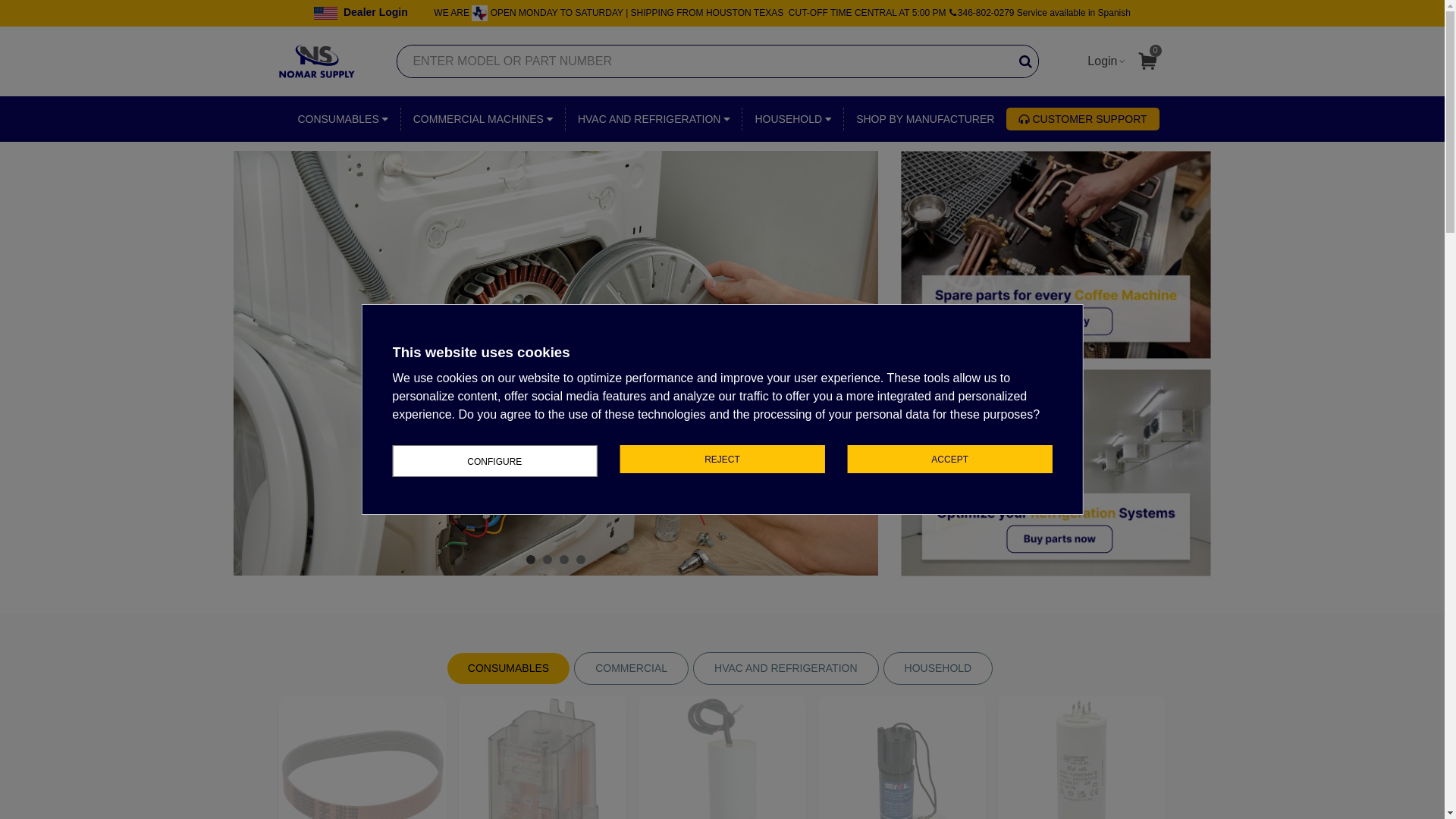 website screenshot of https://nomarsupply.com/