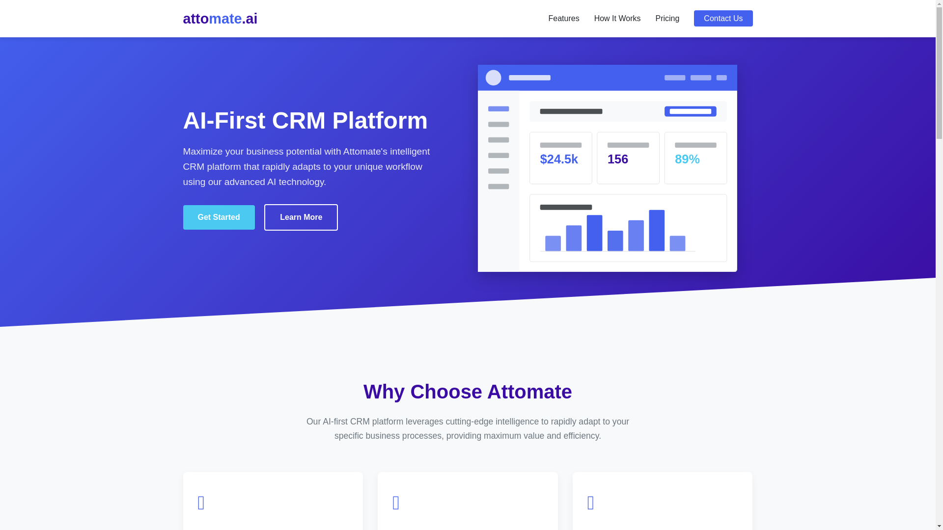 website screenshot of https://attomate-ai.pages.dev/