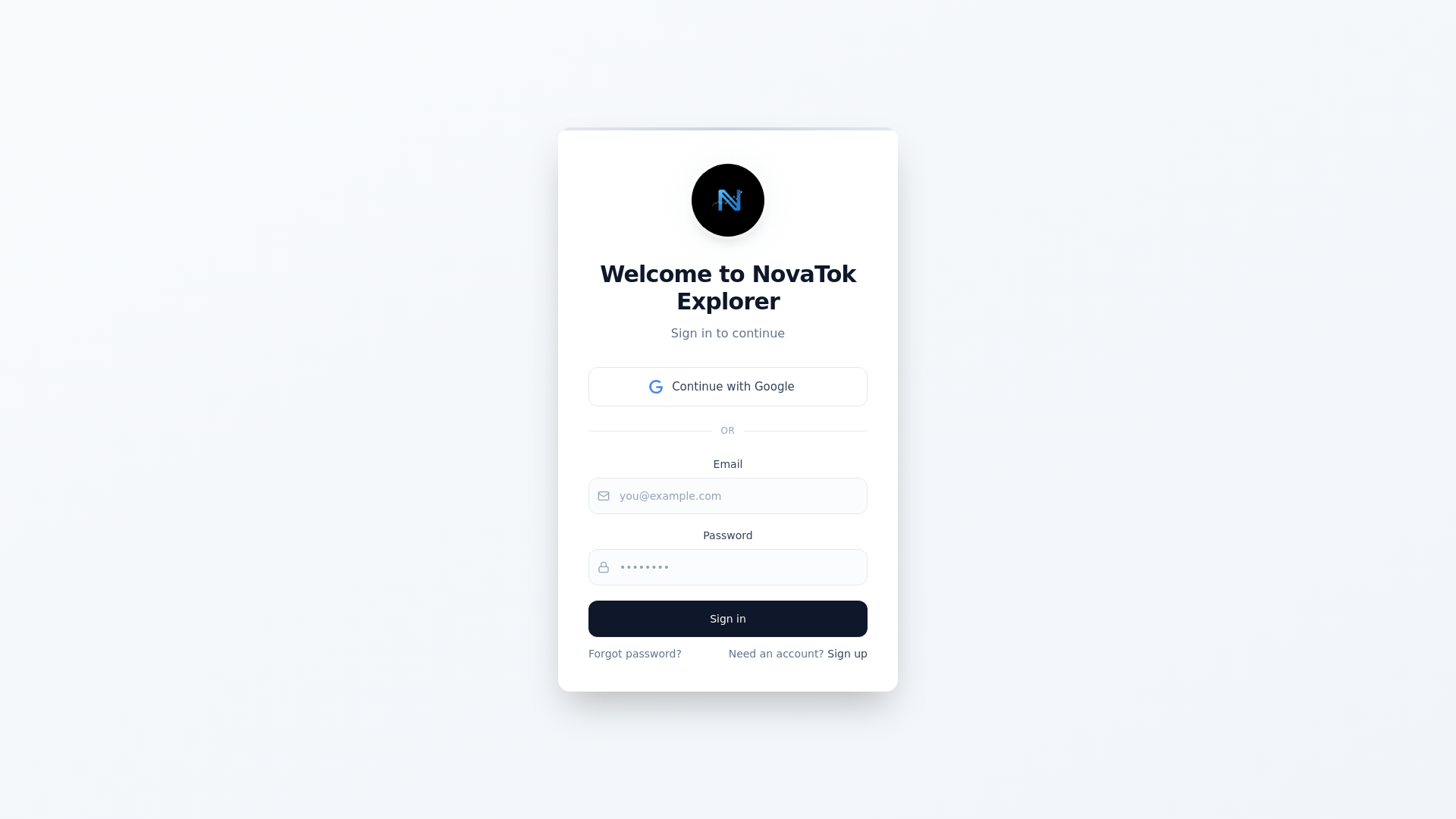 website screenshot of https://novatok.tech/