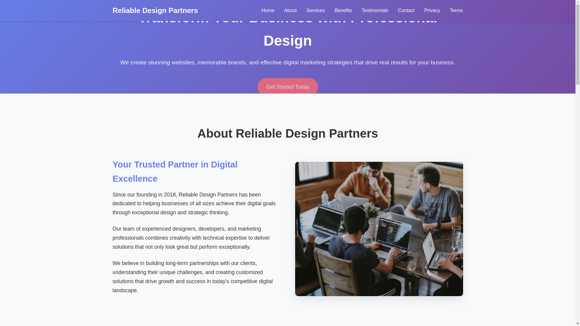 website screenshot of https://reliabledesignpartners.cyou/