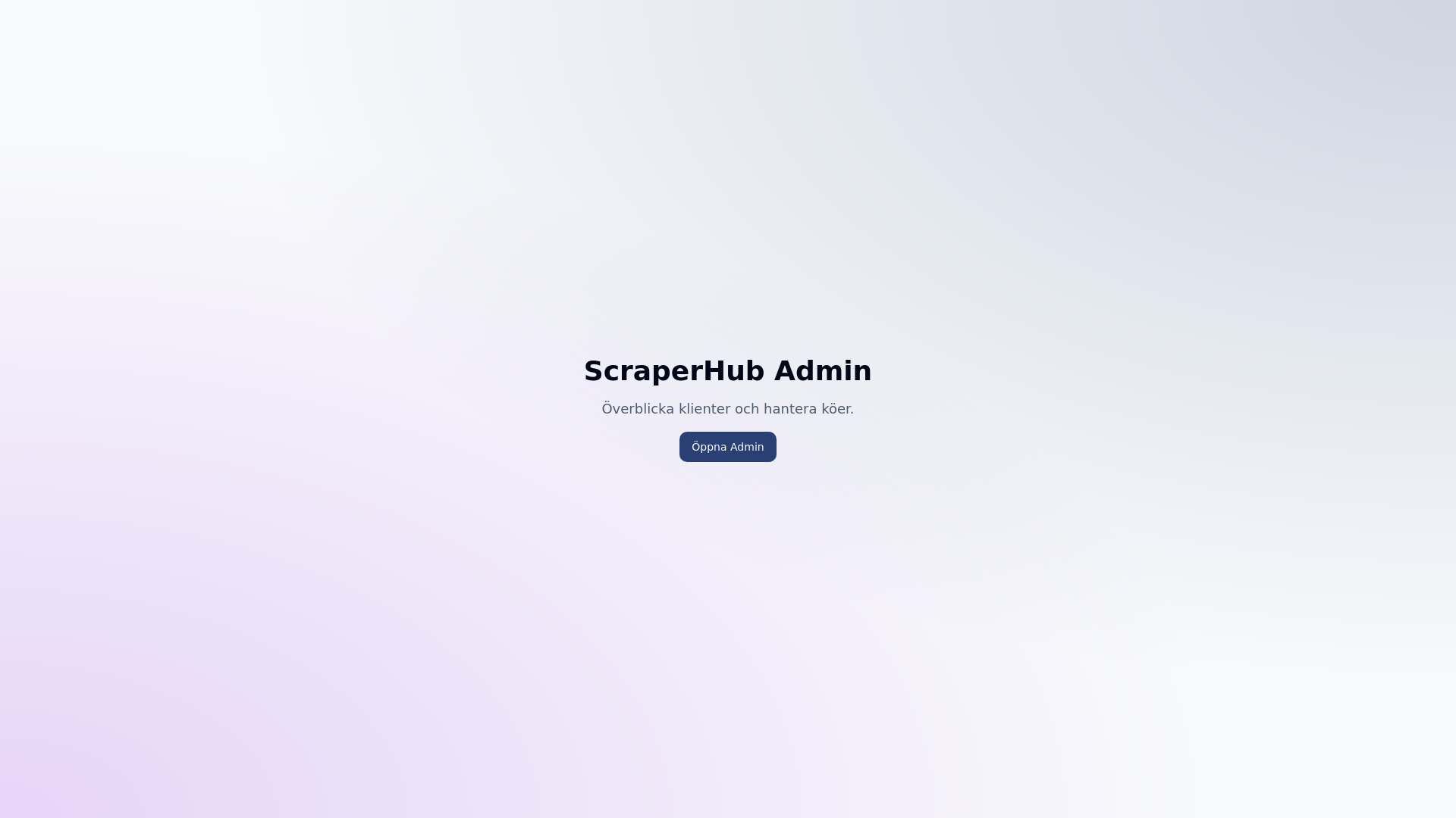 website screenshot of https://scraperhub-admin-dashboard.pages.dev/