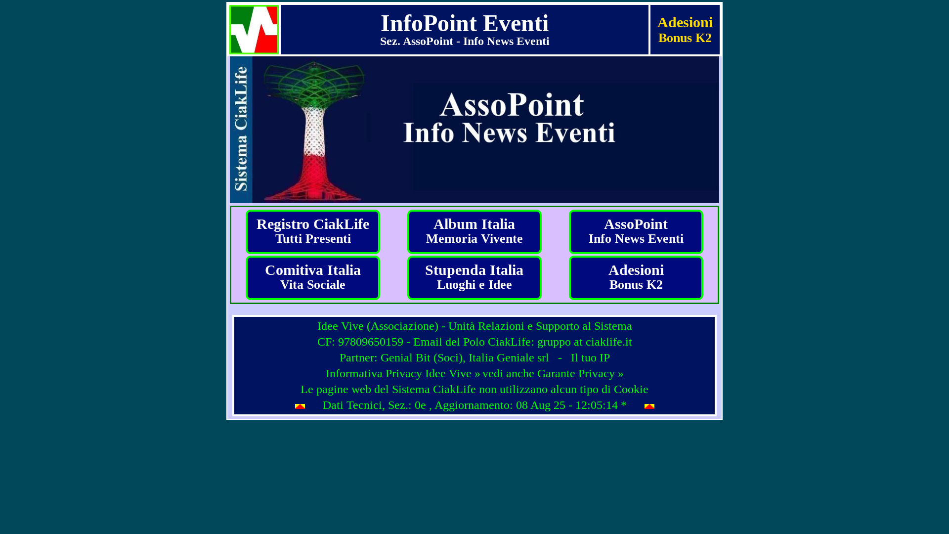 website screenshot of https://infopointeventi.it/