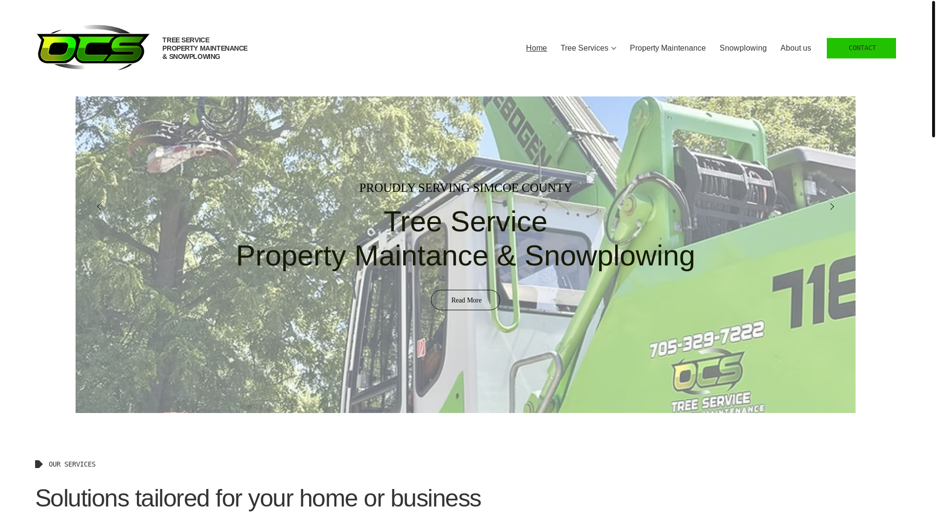 website screenshot of https://ocstreeservices.com/