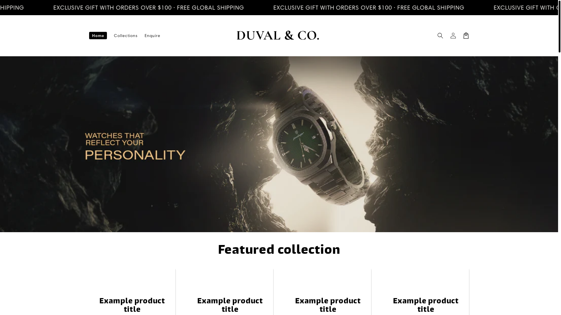 website screenshot of https://duvalandco.store/
