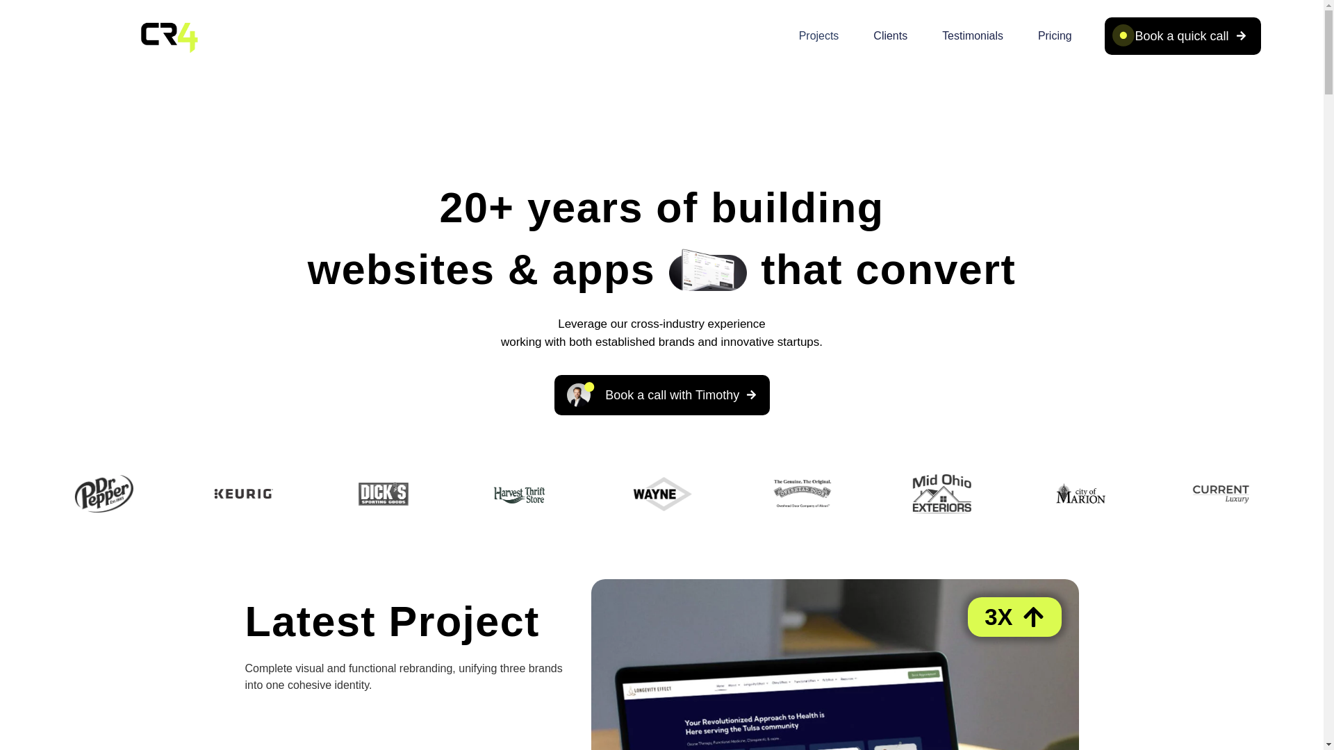 website screenshot of https://creative4.io/