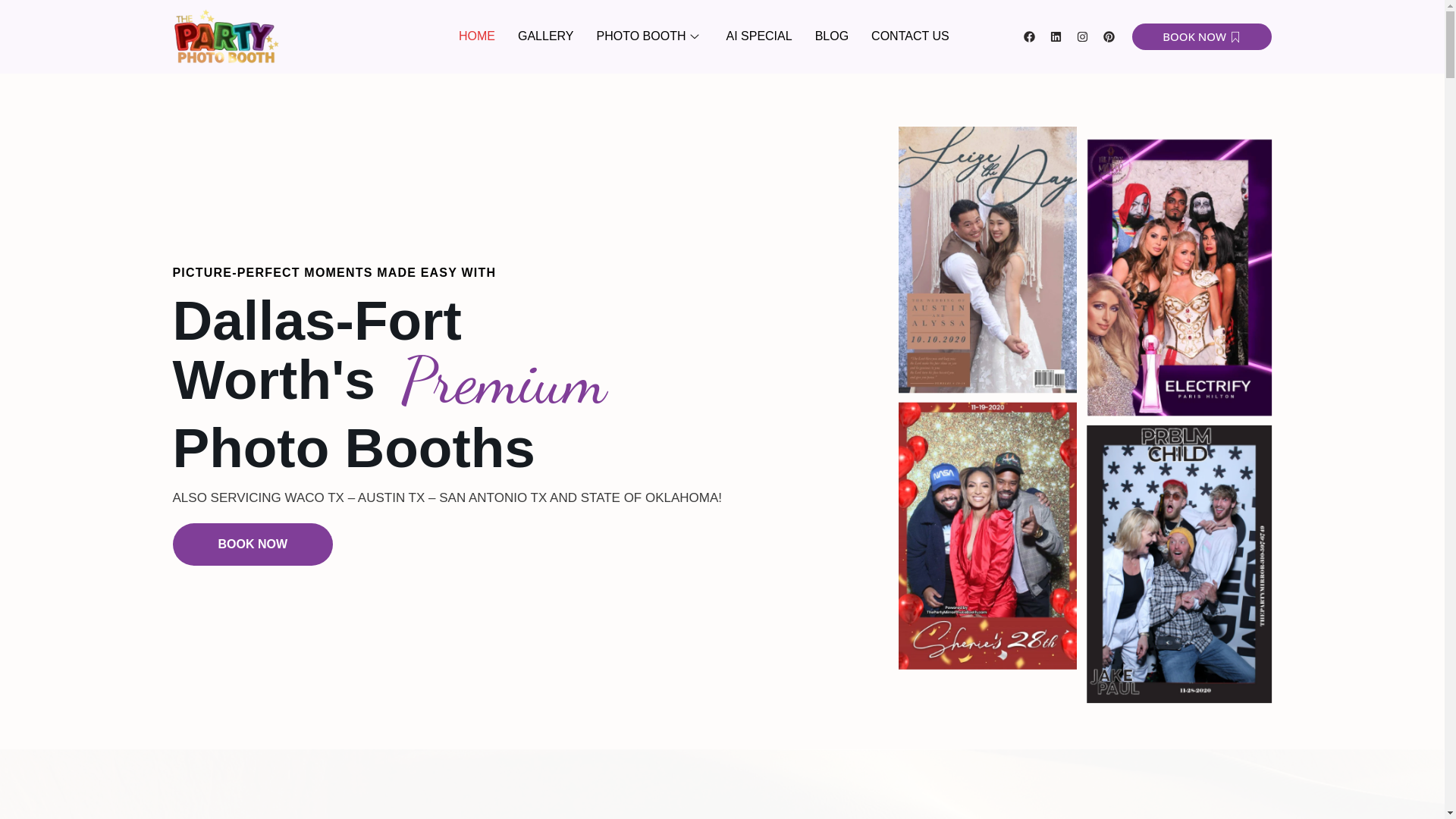 website screenshot of https://elitephotoboothsdallas.com/
