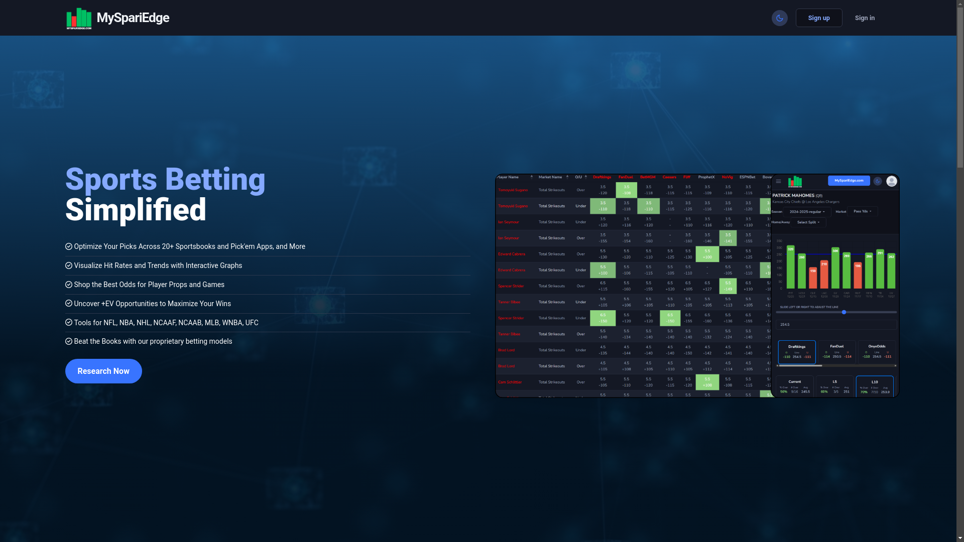 website screenshot of https://www.myspariedge.com/