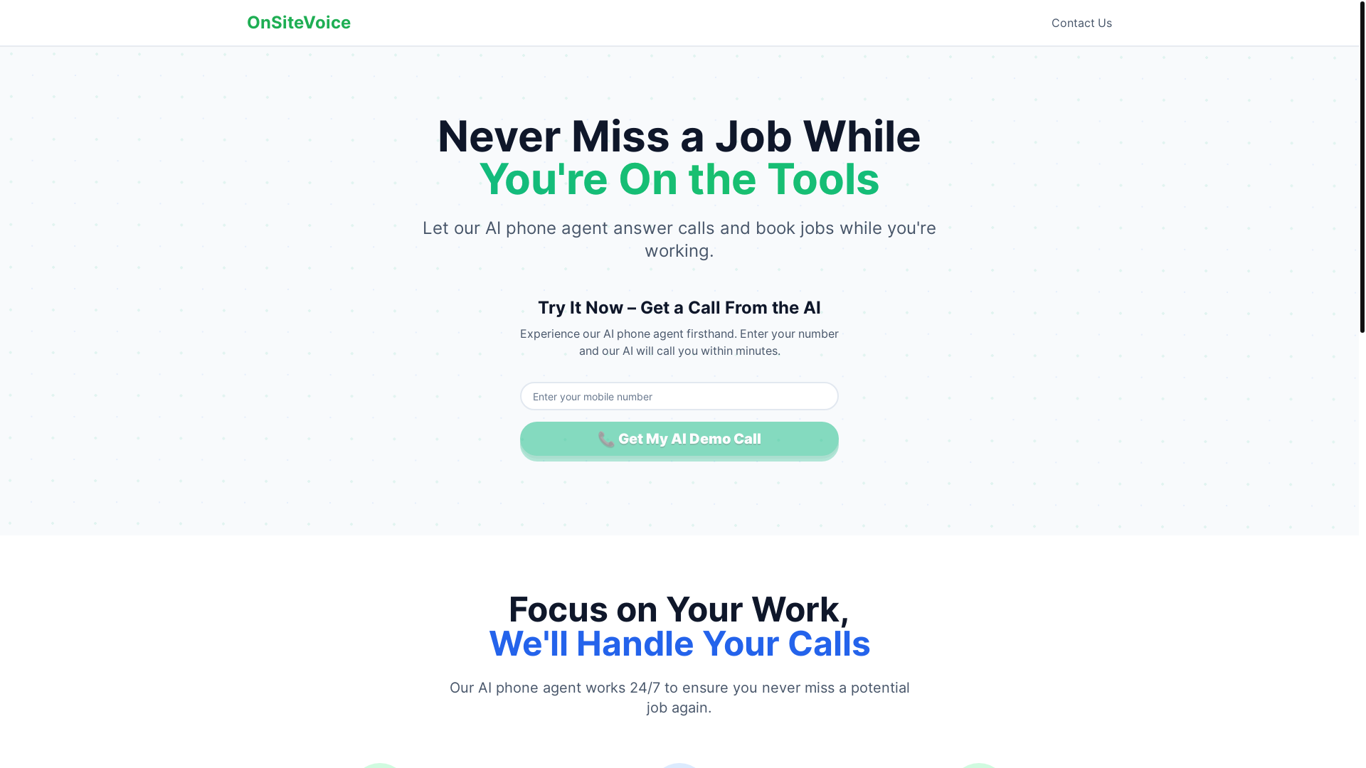 website screenshot of https://easyonsitevoice.com/