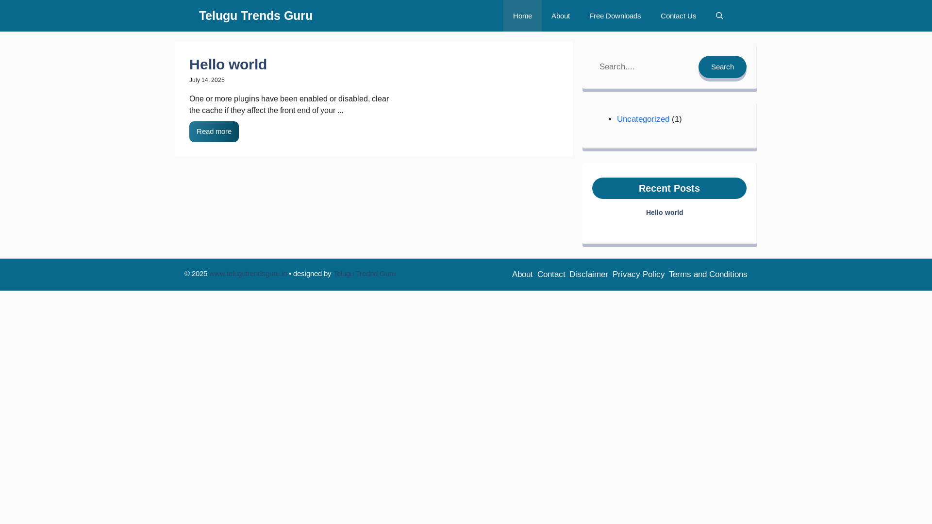 website screenshot of https://telugutrendsguru.in/