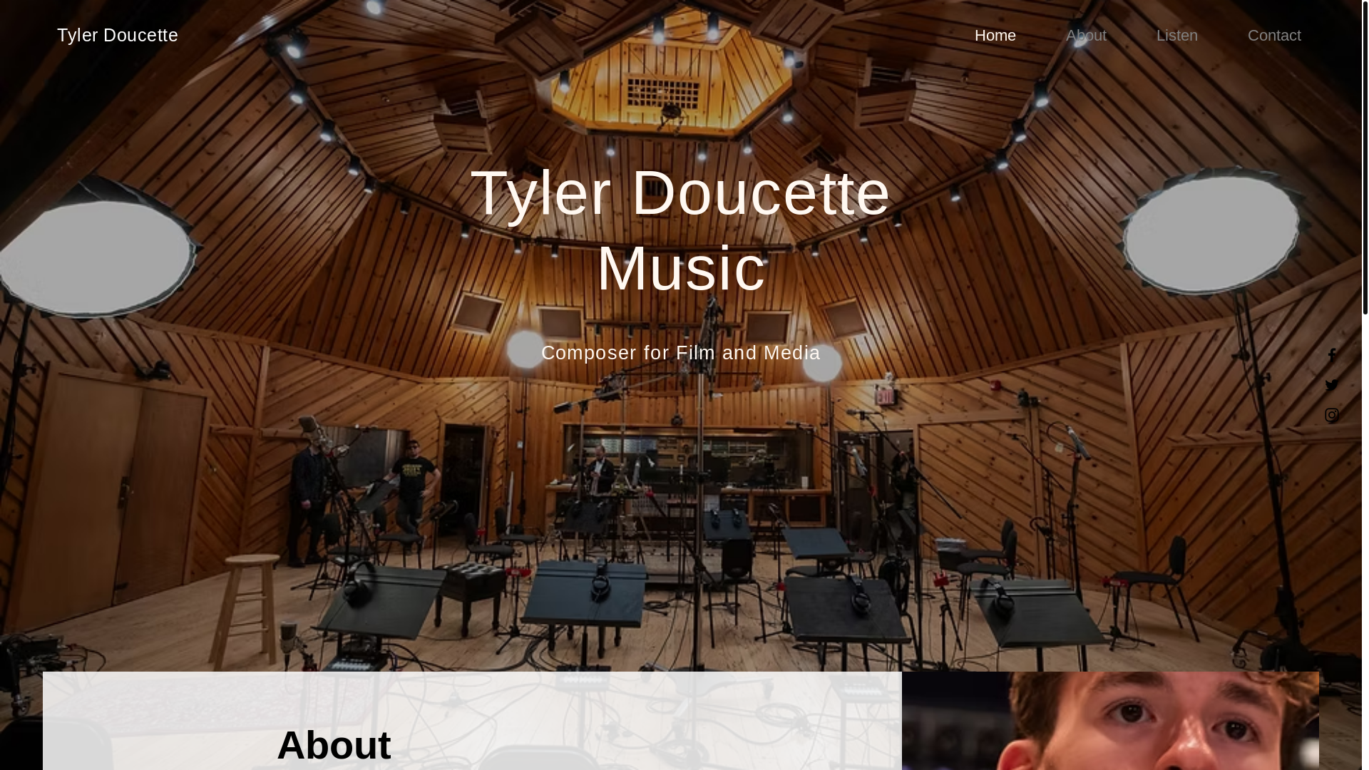 website screenshot of https://tylerdoucettemusic.com/